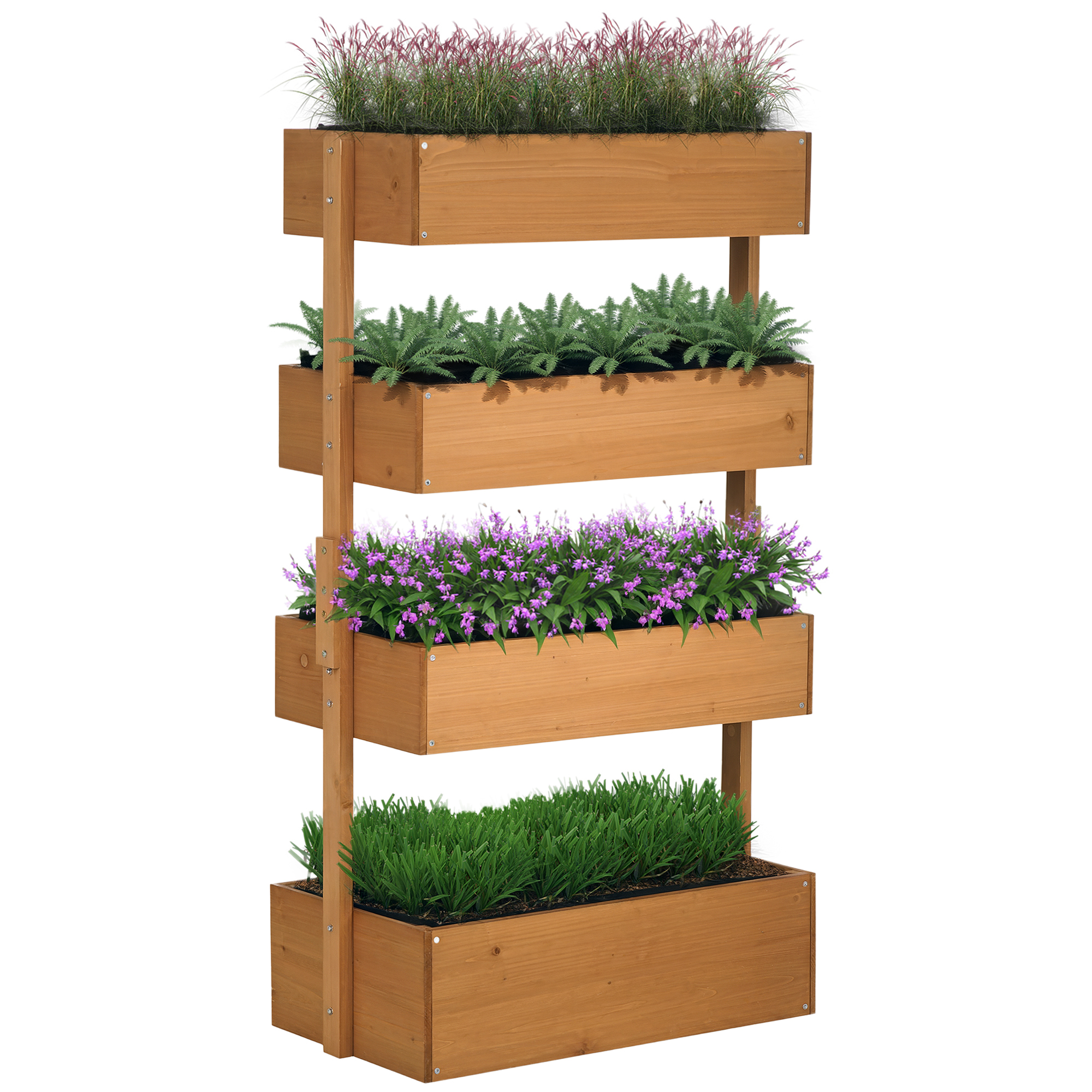 Four-Tier Basket Wooden Plant Stand - Orange (Drop Shipping Only, Not for Amazon)