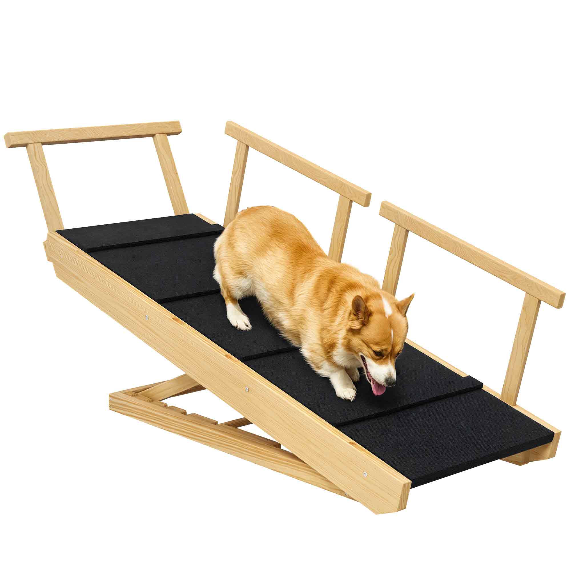 Dog Ramp, Adjustable Height Pet Steps, Foldable Dog Stairs with Non-slip Mat for Small to Large Dogs (Drop Shipping Only, Not for Amazon)