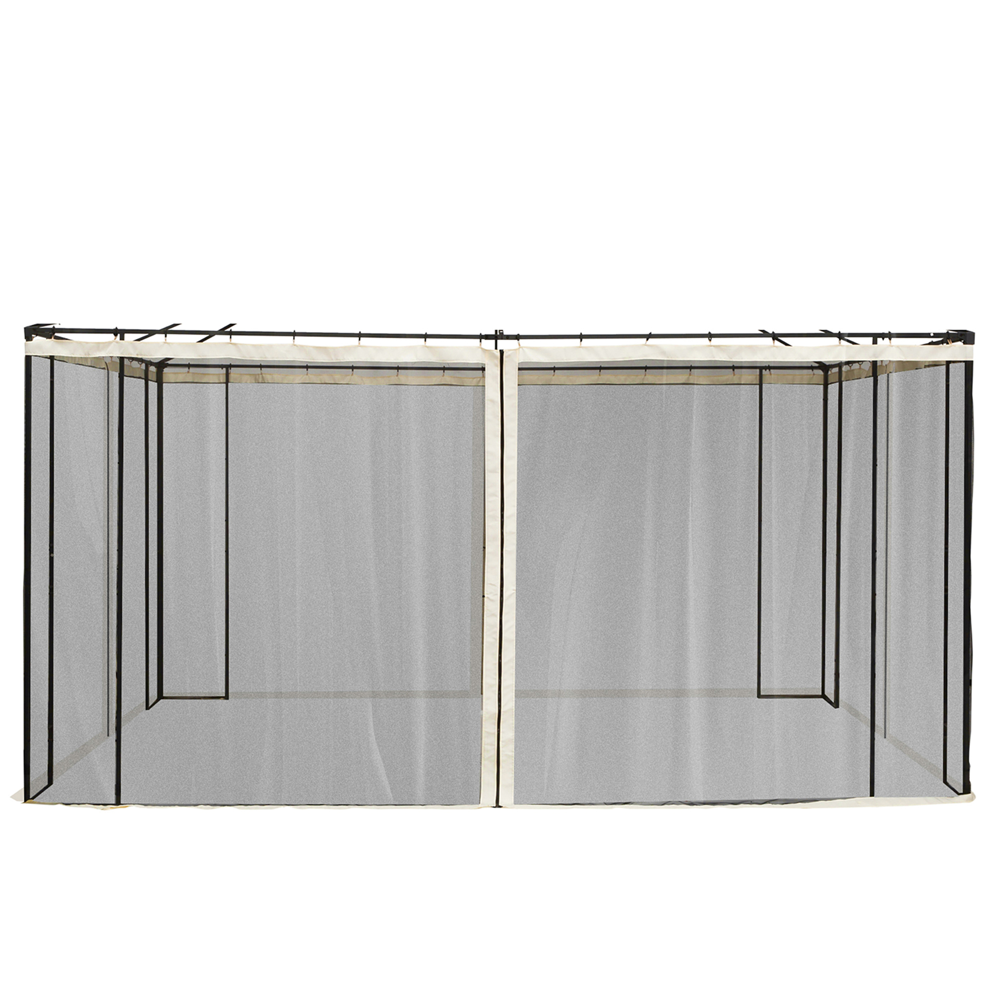 352 x 207cm Universal Replacement Mesh Sidewall Netting for Patio Gazebos and Canopy Tents, (Sidewall Only) Beige (Drop Shipping Only, Not for Amazon)