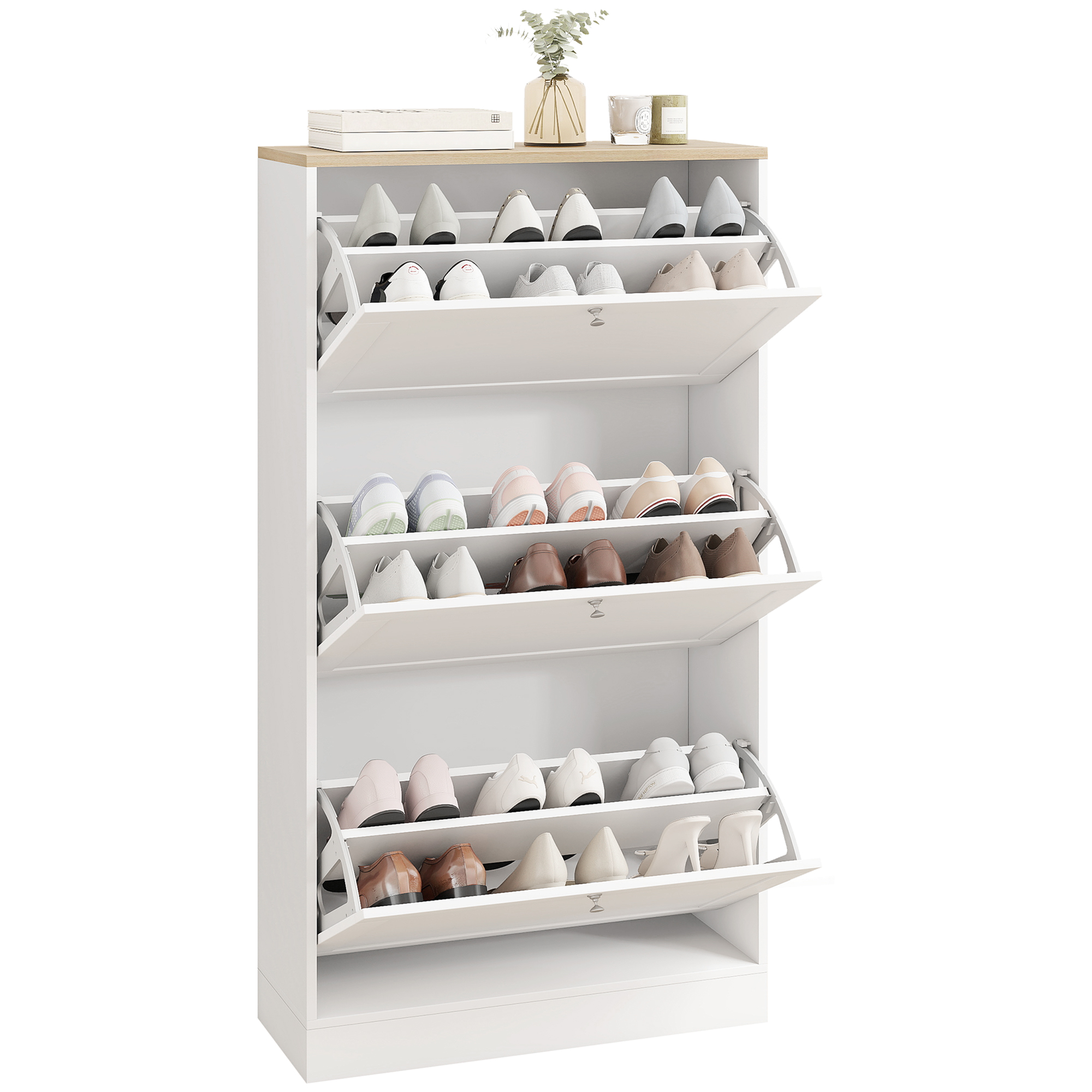 Modern Compact Three-Drawer Shoe Storage Cabinet - Black (Drop Shipping Only, Not for Amazon)