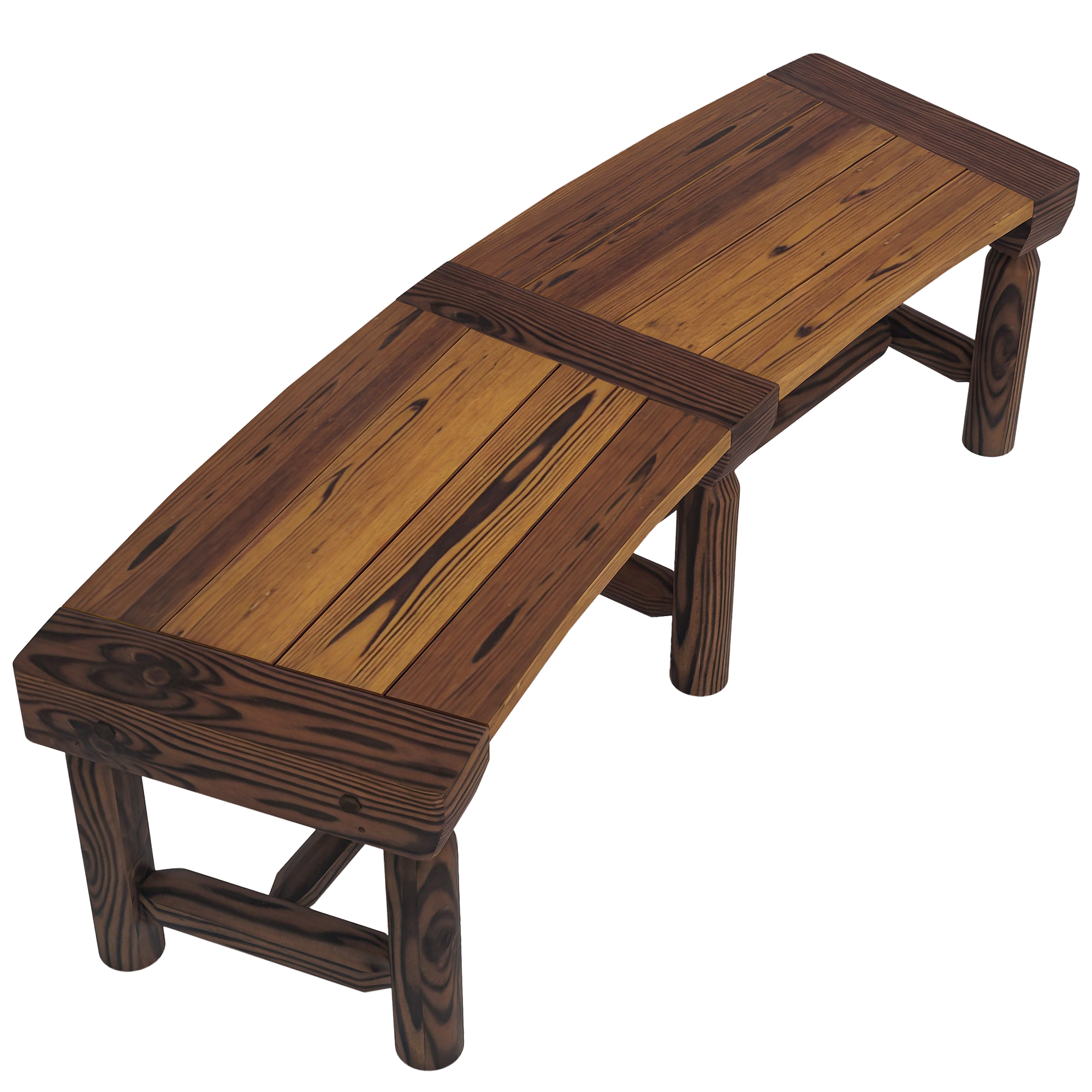 Wooden Garden Bench, Semicircular Round Outdoor Tree Bench, Wrap Around Park Bench for Yard, Patio, Deck, Lawn, Brown (Drop Shipping Only, Not for Amazon)
