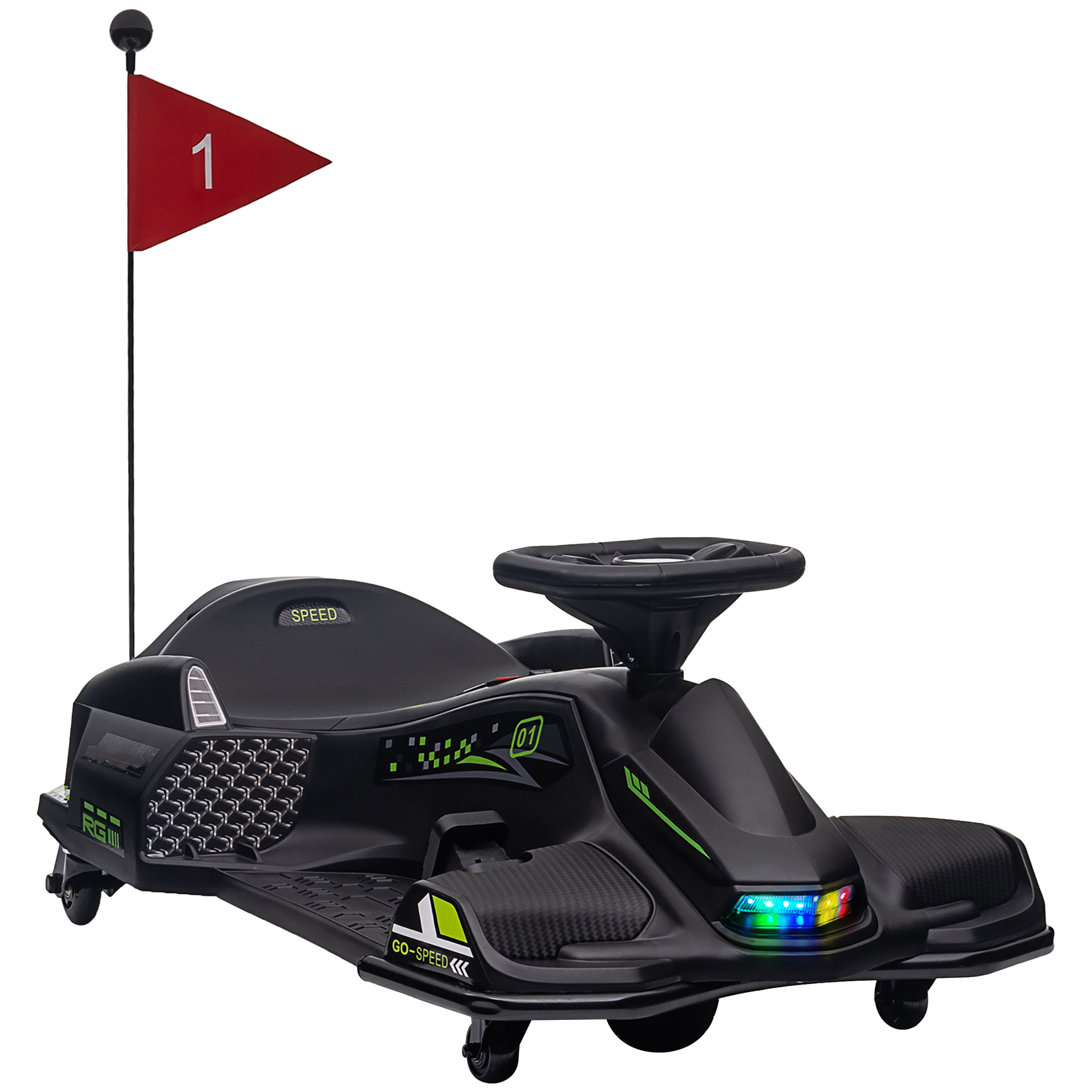 12V Electric Drifting Go Kart w/ Slow Start, Music, Lights, Red (Drop Shipping Only, Not for Amazon)