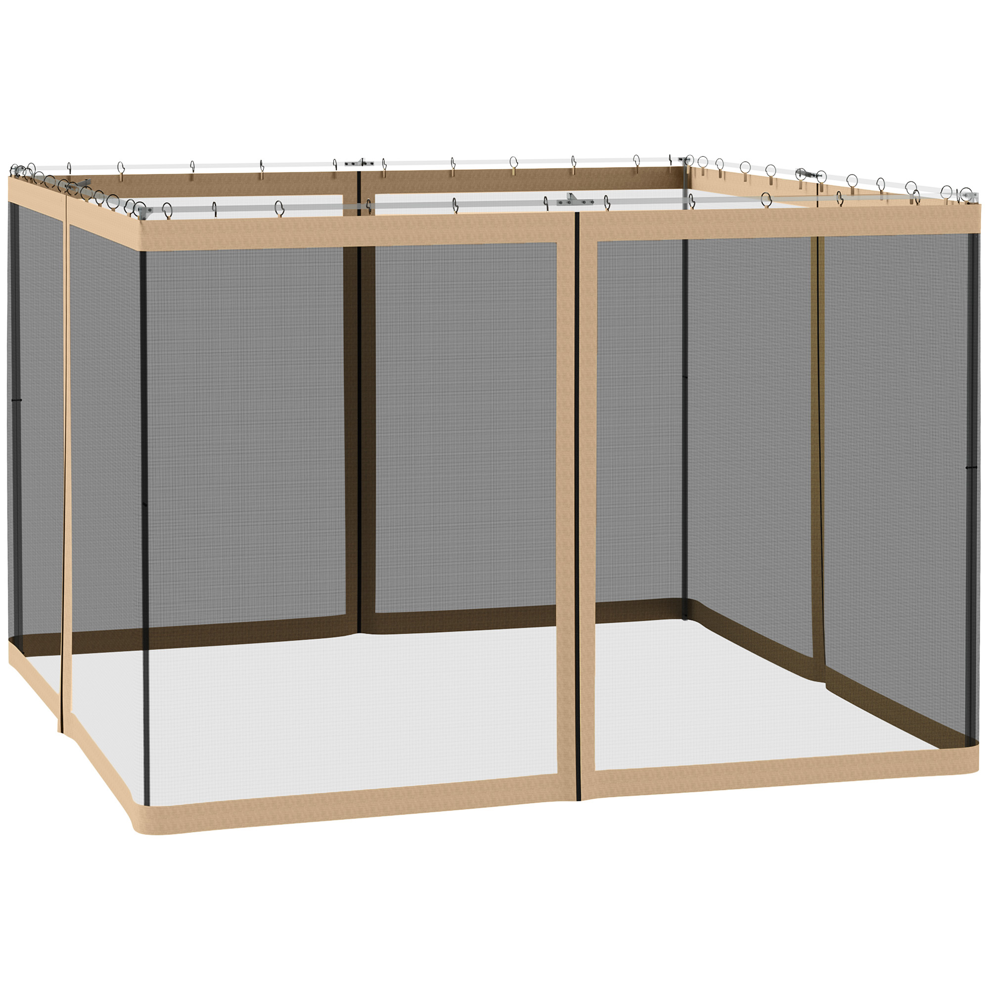 302 x 207cm Universal Replacement Mesh Sidewall Netting for Gazebos and Canopy Tents, (Sidewall Only) Beige (Drop Shipping Only, Not for Amazon)