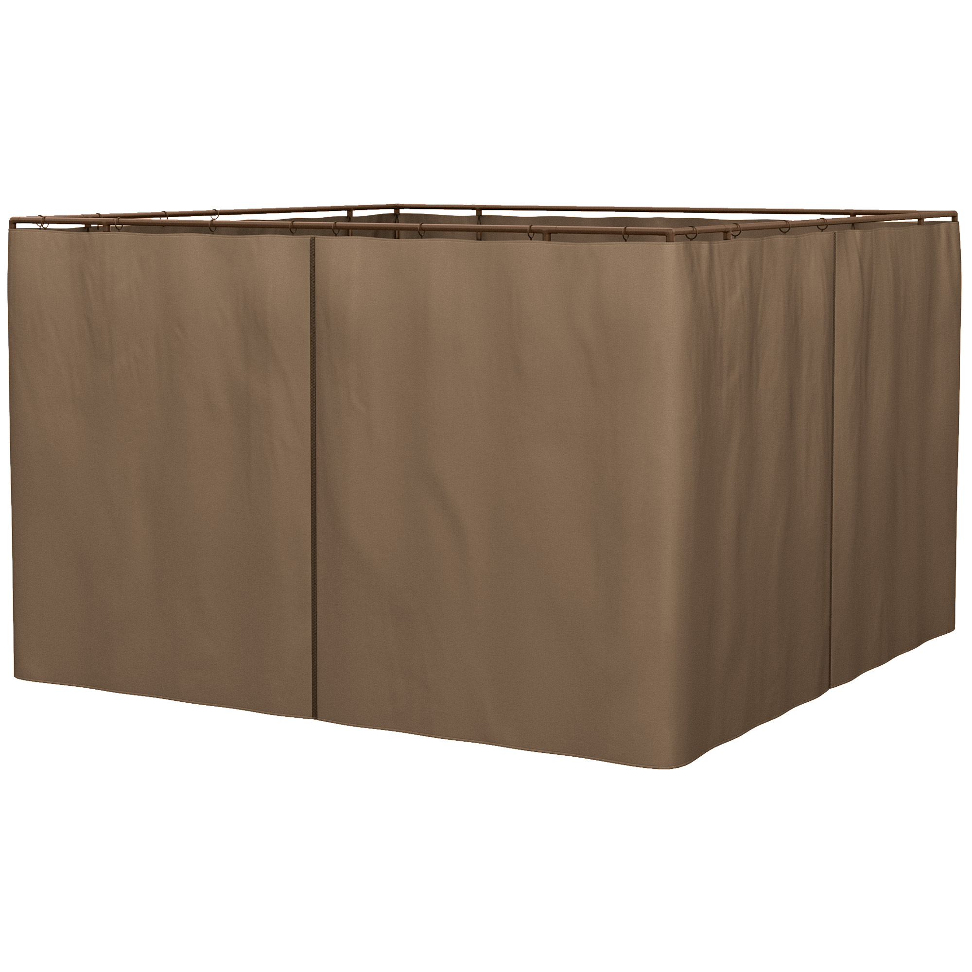 9.84' x 9.84' Gazebo Sidewall Set with Hooks/C-Rings, Brown (Drop Shipping Only, Not for Amazon)