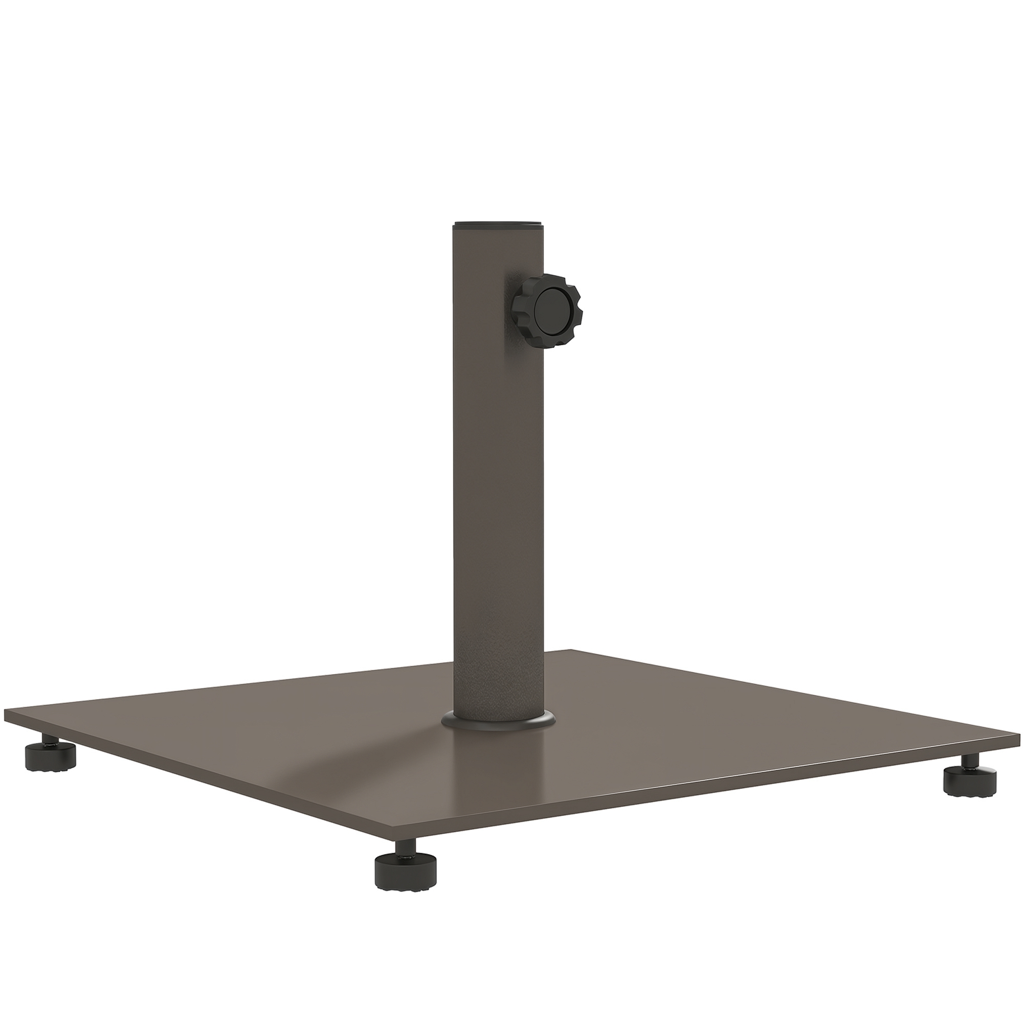 Square Patio Umbrella Base, 29 lbs Metal Umbrella Stand Base with Adjustable Foot Pads, Heavy Duty Patio Umbrella Holder for 1.5