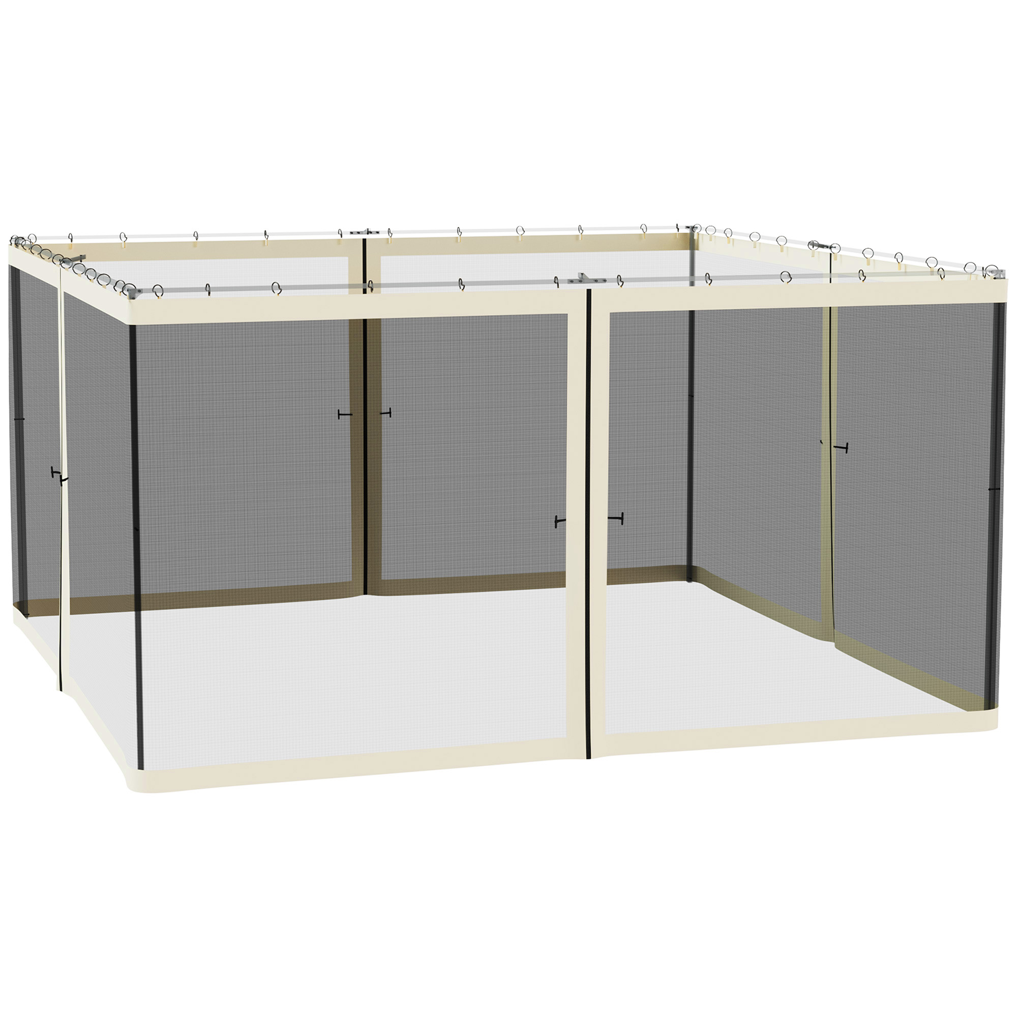 Replacement Mesh Sidewall Netting for 13' x 13' Gazebos and Canopy Tents with Zippers, (Sidewall Only) Cream (Drop Shipping Only, Not for Amazon)