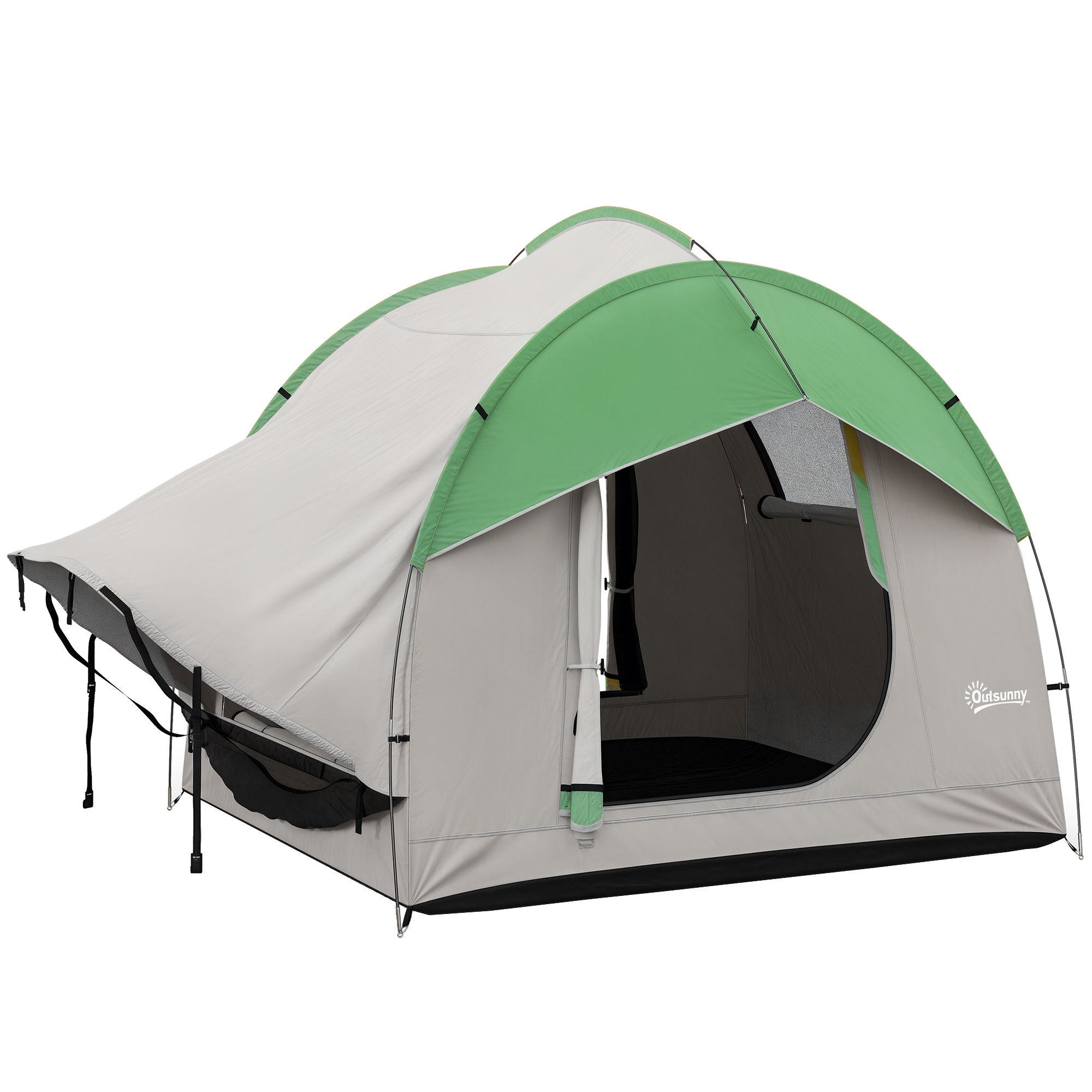 SUV Car Tent for Camping, Waterproof PU2000mm, 5 Man Tailgate Tent, 2.4 x 2.1 m, Grey and Green (Drop Shipping Only, Not for Amazon)