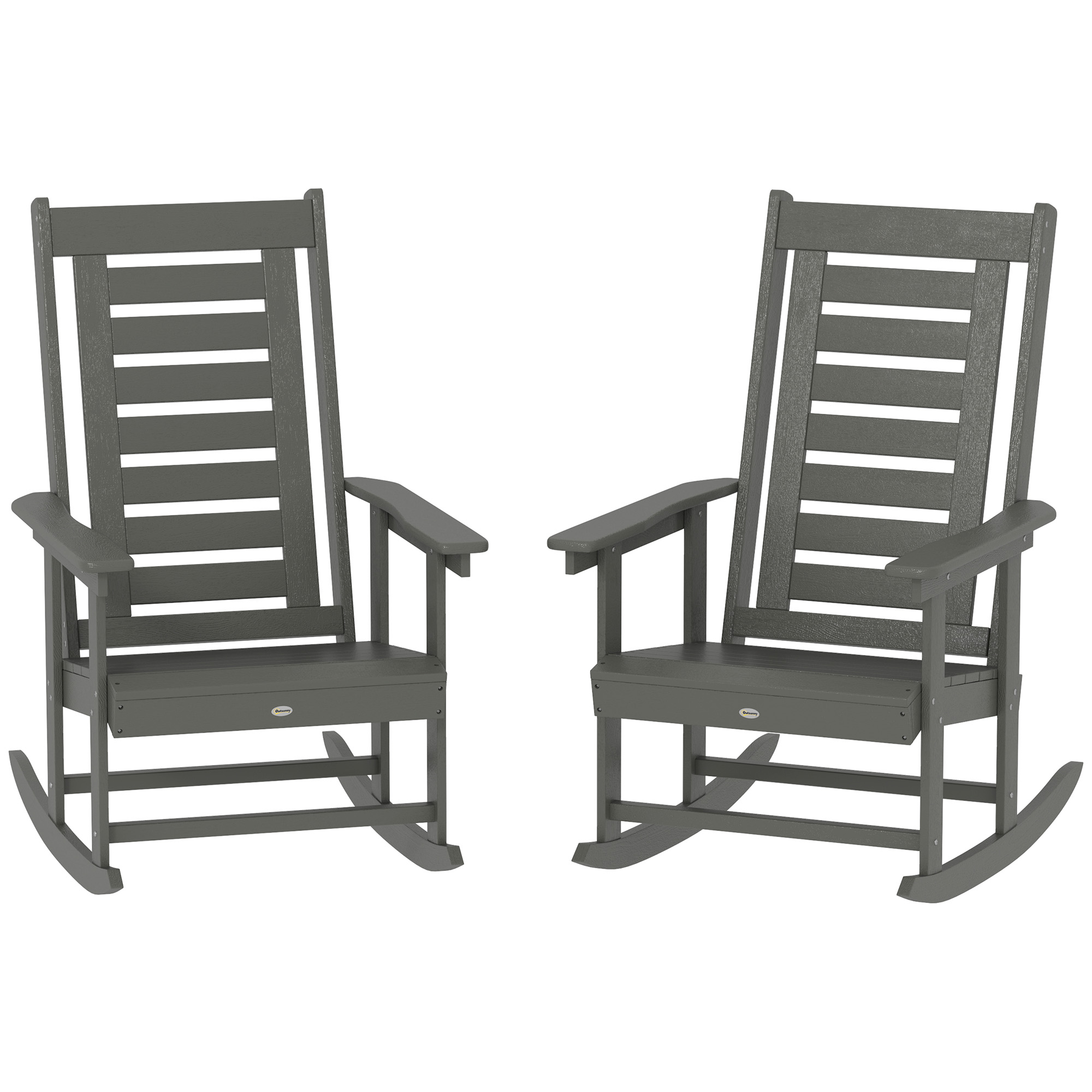 2 Pieces Outdoor Rocking Chairs, HDPE Patio Rockers with 28