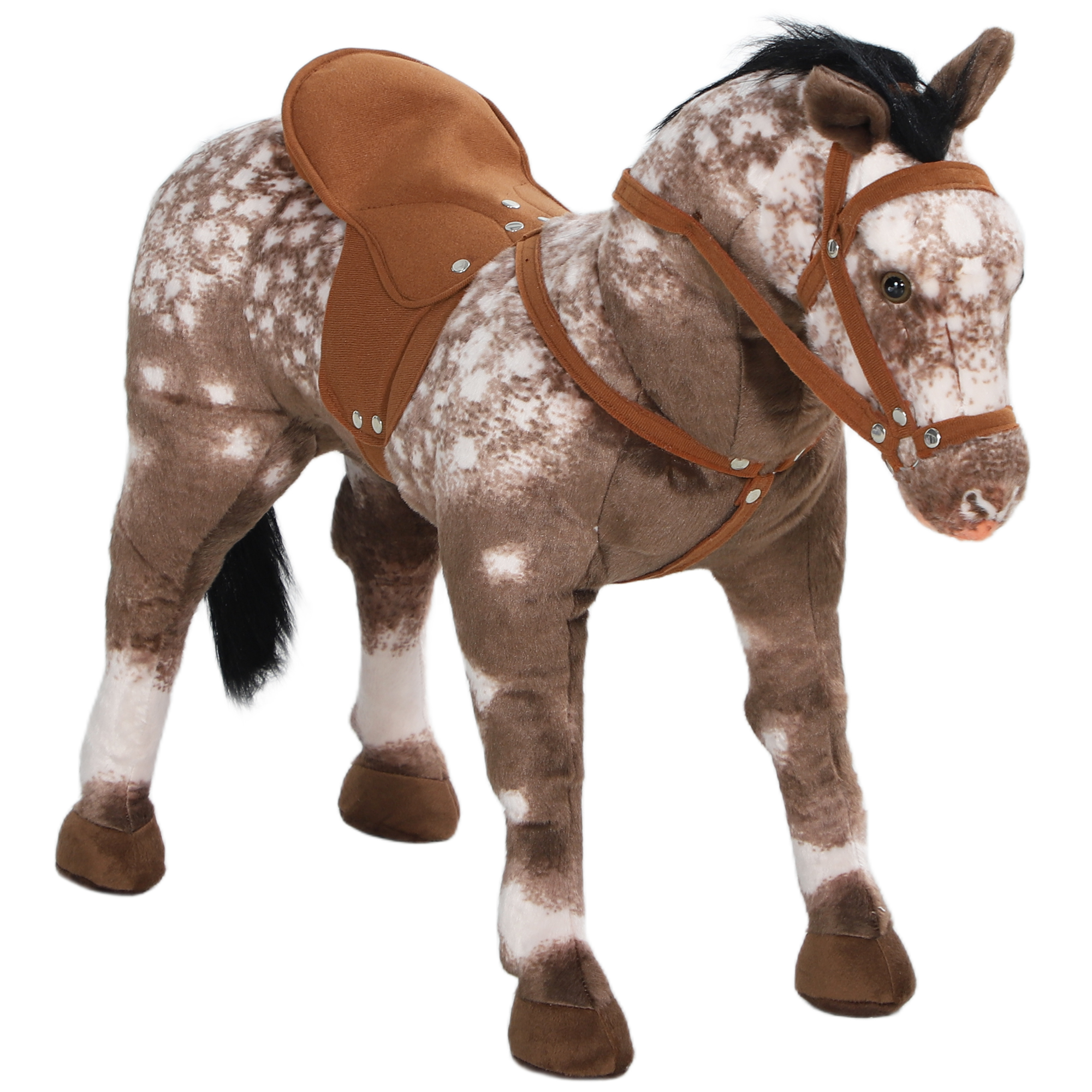 Kids Ride on Horse with Neighing Sound, Saddle for Ages 3-8 (Drop Shipping Only, Not for Amazon)
