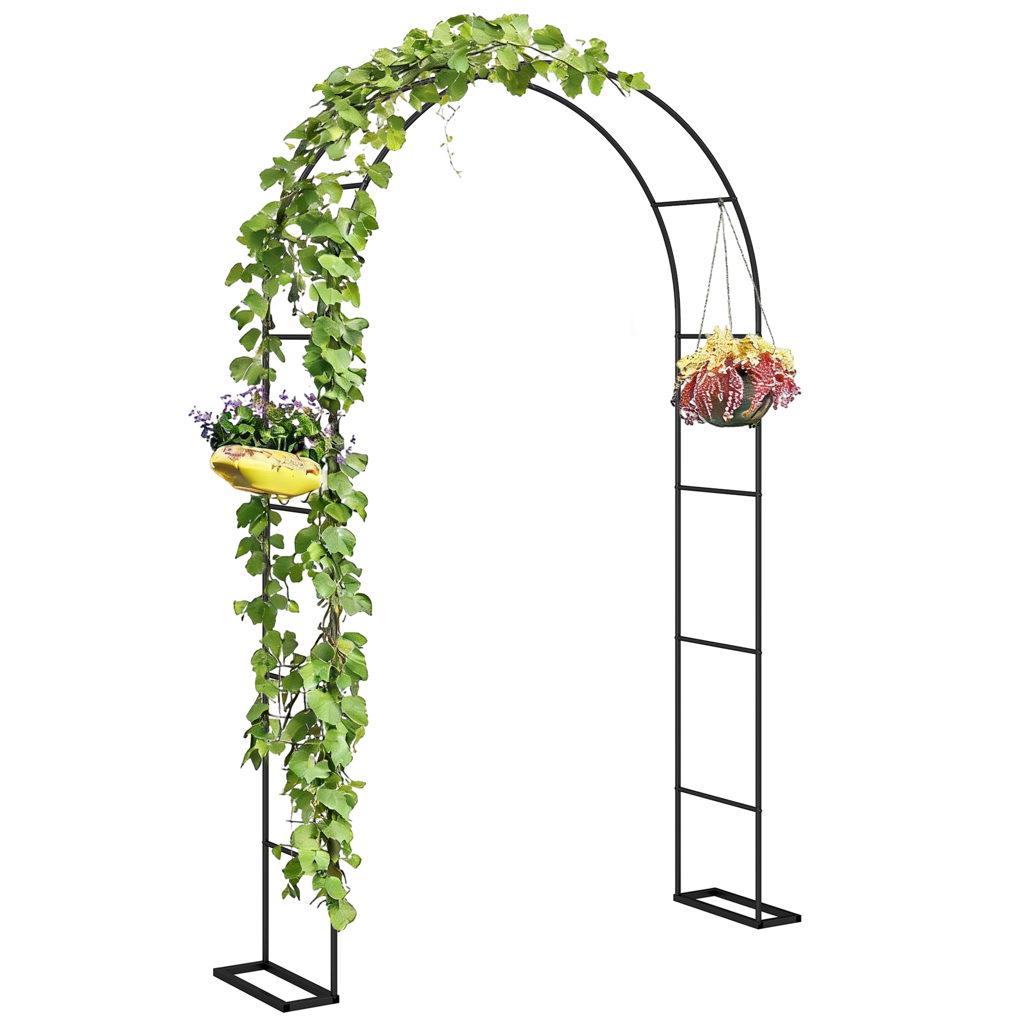 Garden Arch, 2.4 m High x 1.5 m Wide Metal Garden Trellis for Climbing Plants, Outdoor Wedding Arch for Bridal, Black (Drop Shipping Only, Not for Amazon)