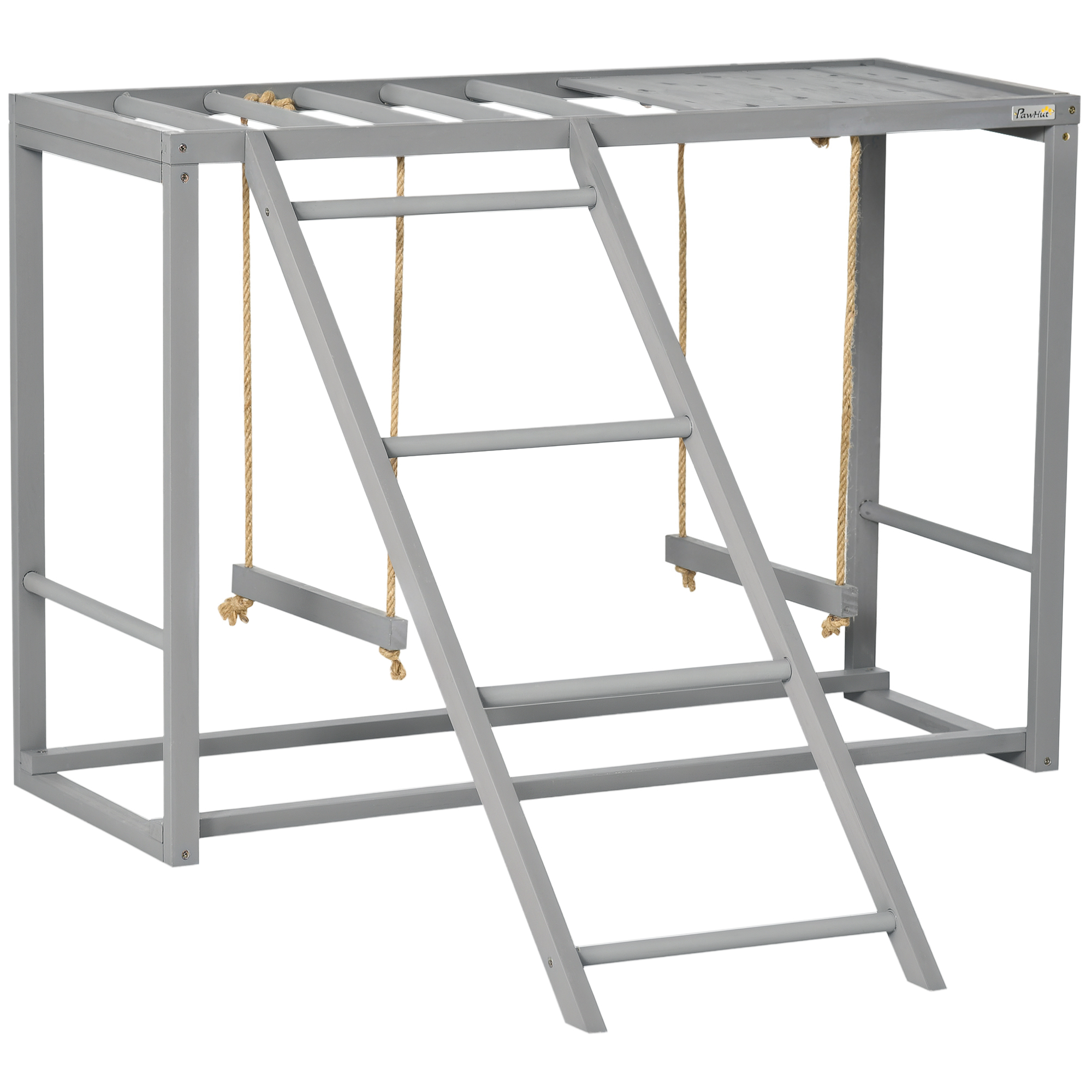 Chicken Activity Play with Swing Set for 3-4 Chickens, Wooden Chicken Coop, Grey (Drop Shipping Only, Not for Amazon)