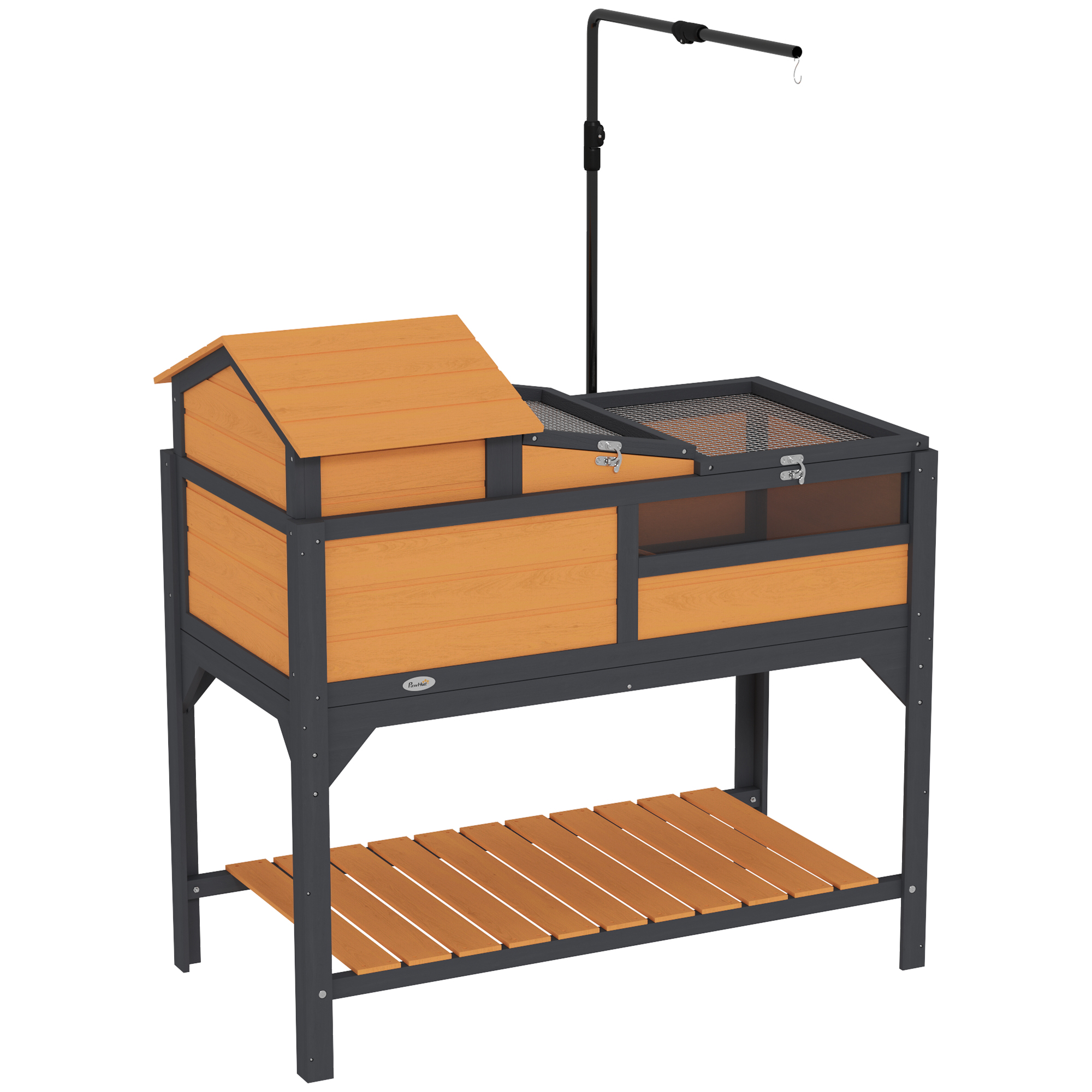 Tortoise Enclosure Tortoise House w/ Adjustable Lamp Holder, Storage Shelf, Removable Main House, Openable Lid, Yellow (Drop Shipping Only, Not for Amazon)