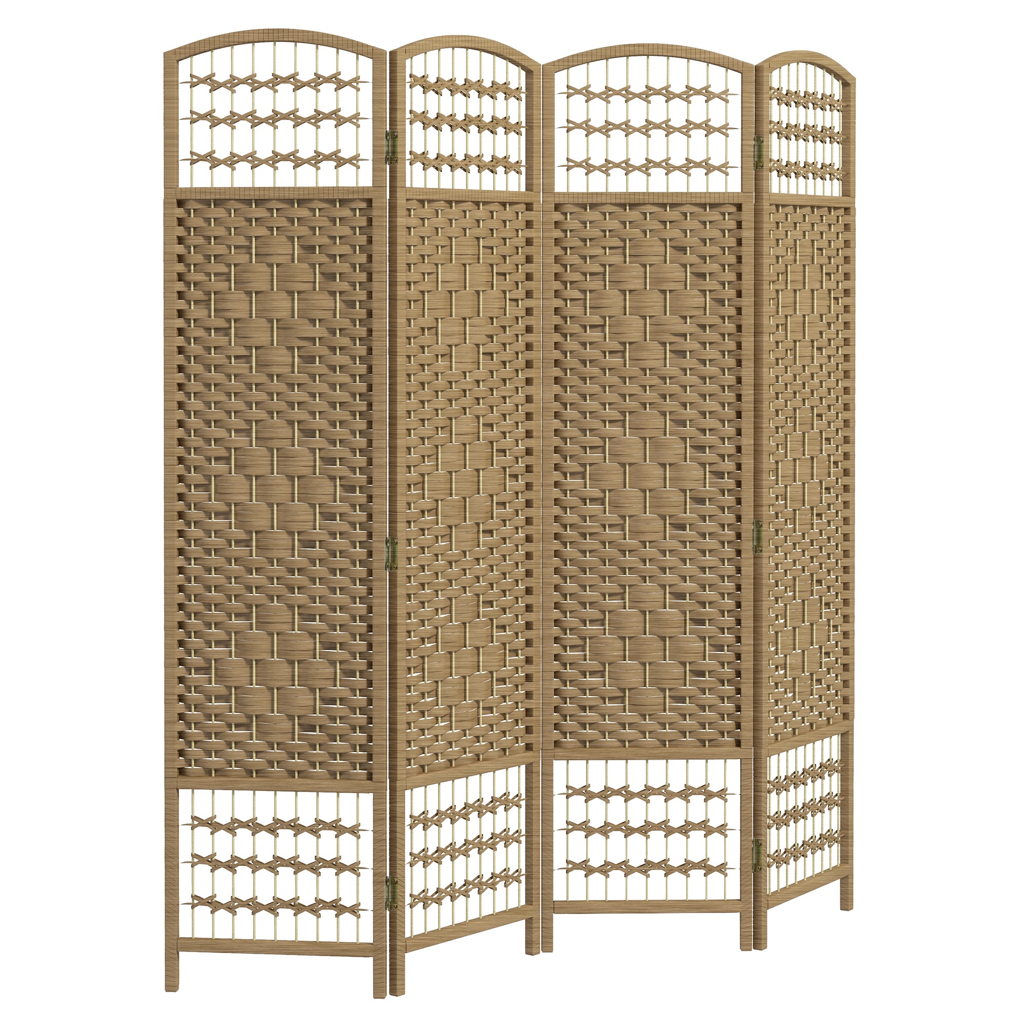 4 Panel Folding Room Divider, Privacy Screen, Paravent Partition Separator for Living Room, Bedroom, Natural (Drop Shipping Only, Not for Amazon)