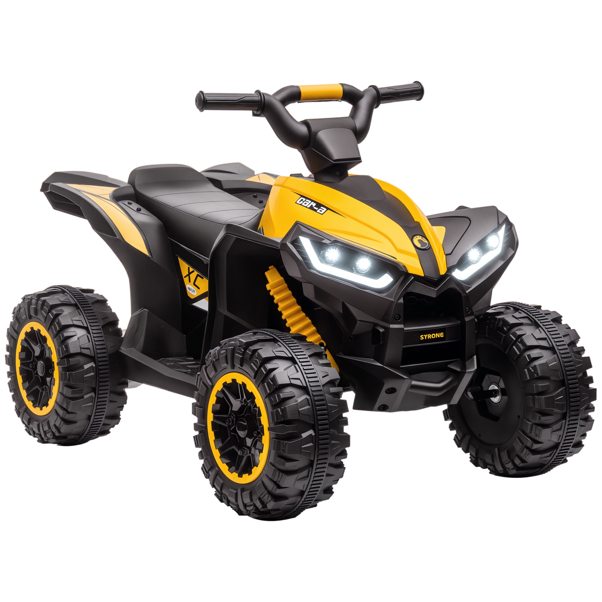 Kids ATV 4 Wheeler, 12V Kids Ride On Toy with Dual Motors, High & Low Speed, Music, Headlights, Up to 3.7 MPH, Yellow (Drop Shipping Only, Not for Amazon)