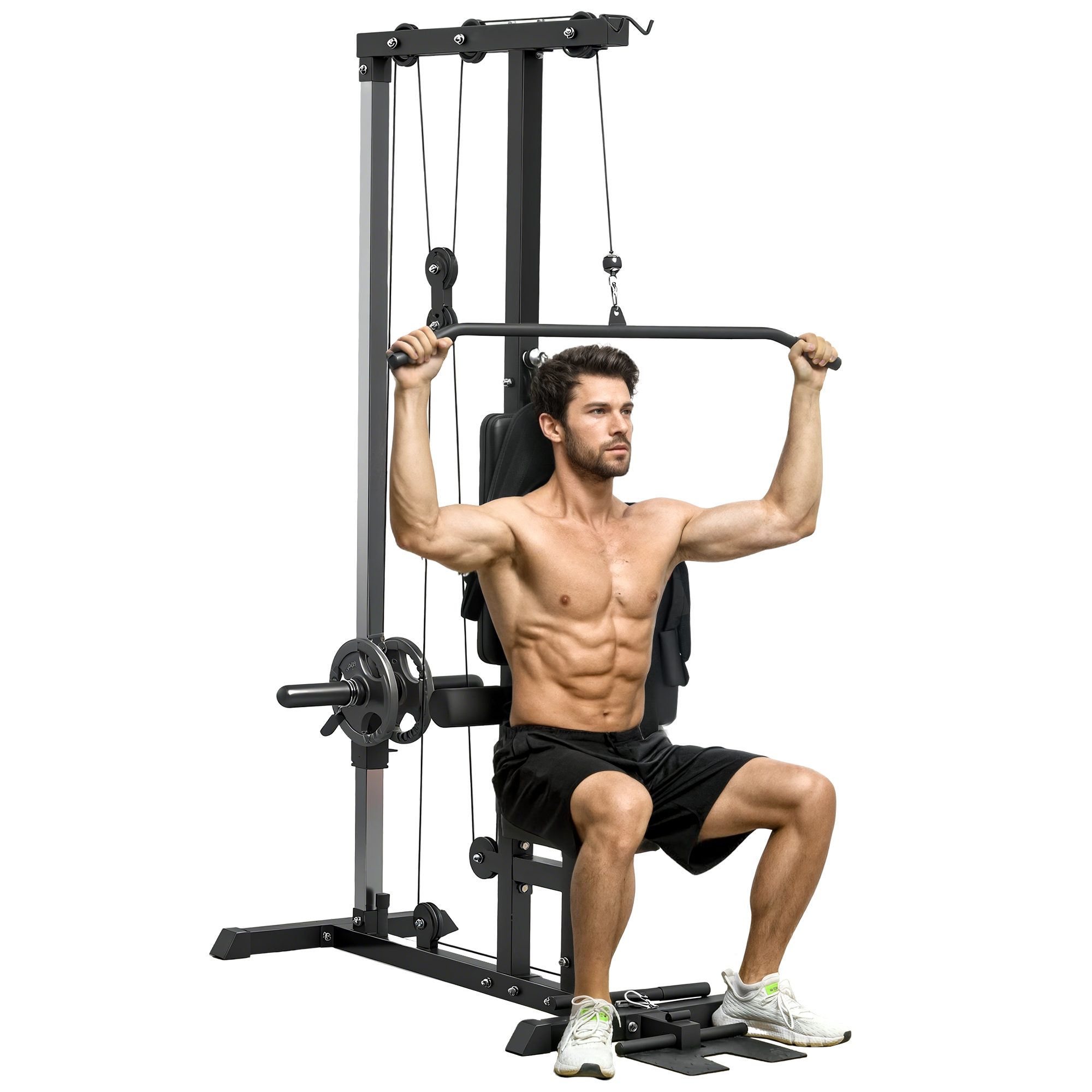 Pull Up Station, Power Cage with Adjustable Seat, for Home Gym - Red (Drop Shipping Only, Not for Amazon)