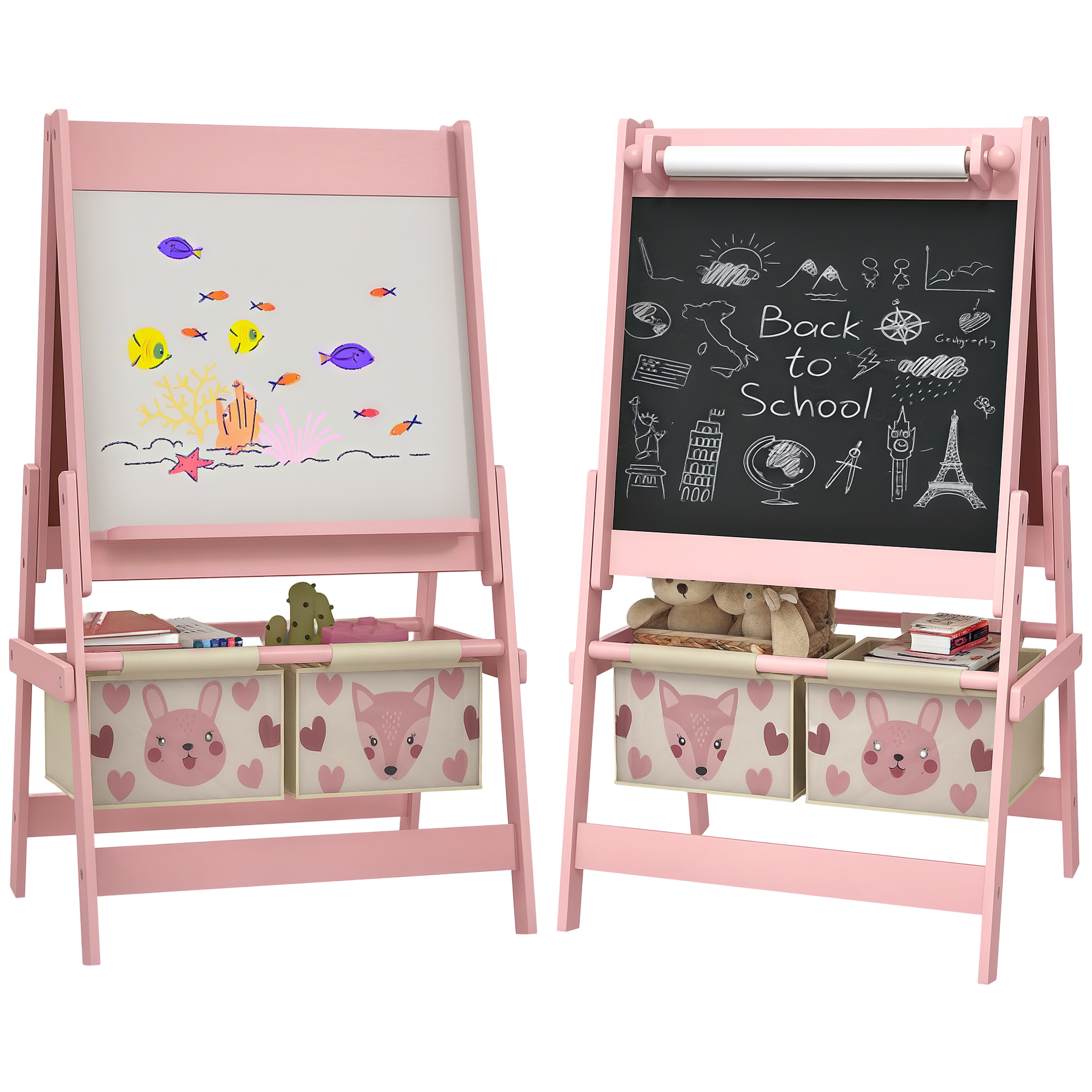 Three-In-One Kids Easel with Paper Roll, Art Easel, with Storage - Green (Drop Shipping Only, Not for Amazon)