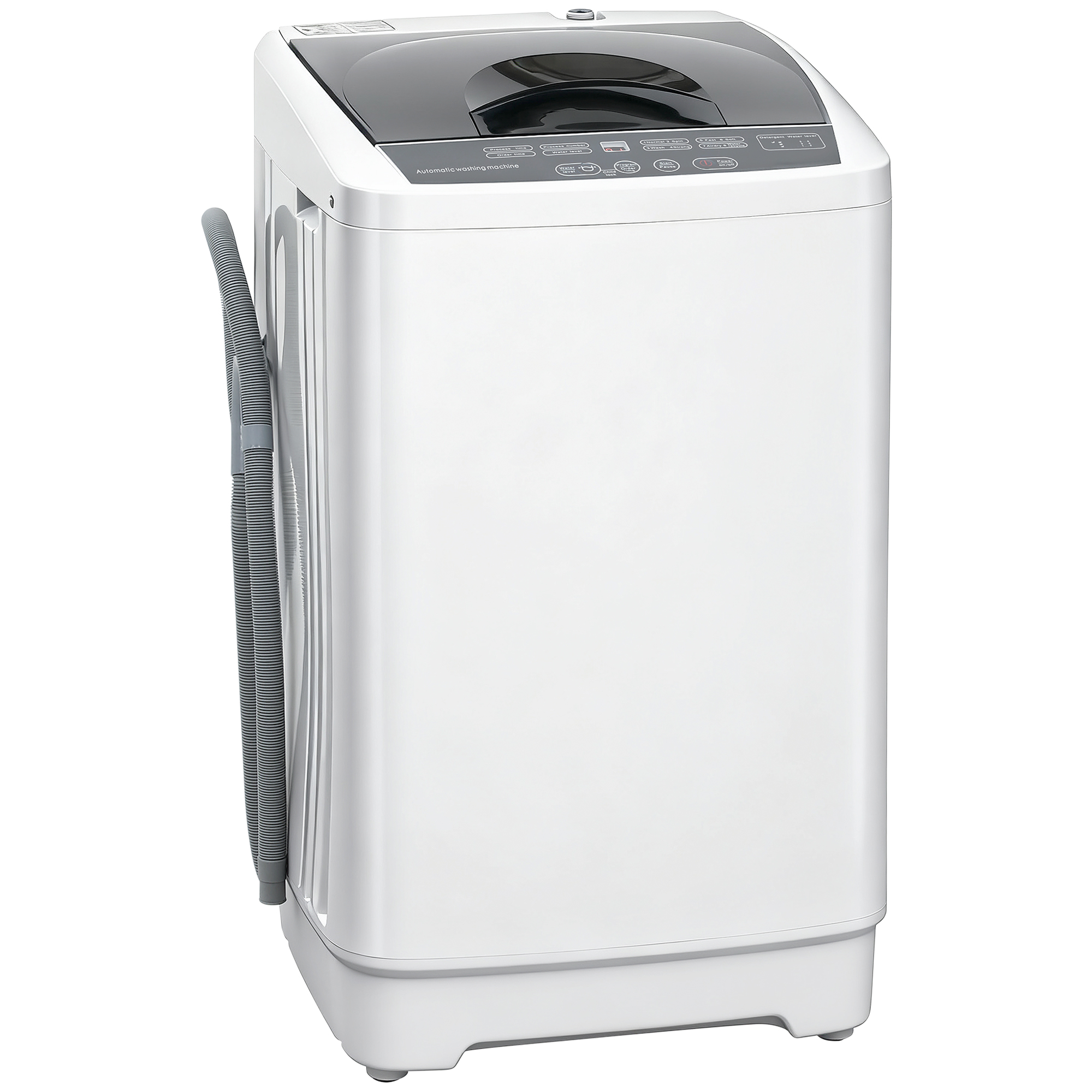 Compact Washer, Portable Washing Machine, Full Automatic Washer with 8 Programs and 6 Water Levels, White (Drop Shipping Only, Not for Amazon)