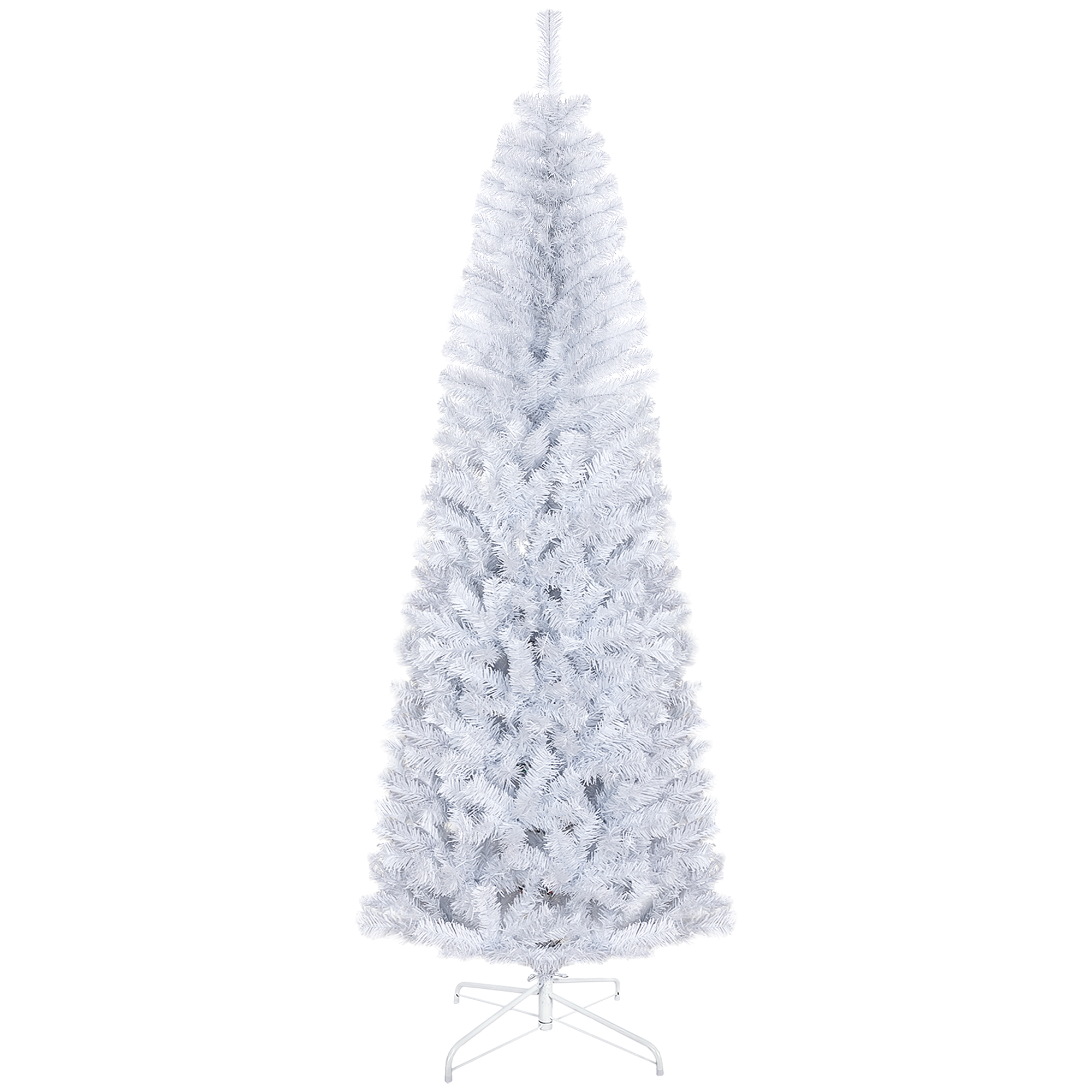 7 FT Artificial Christmas Tree Pencil Xmas Tree with Stand, 818 Tips, Holiday Home Indoor Decoration for Party, White (Drop Shipping Only, Not for Amazon)