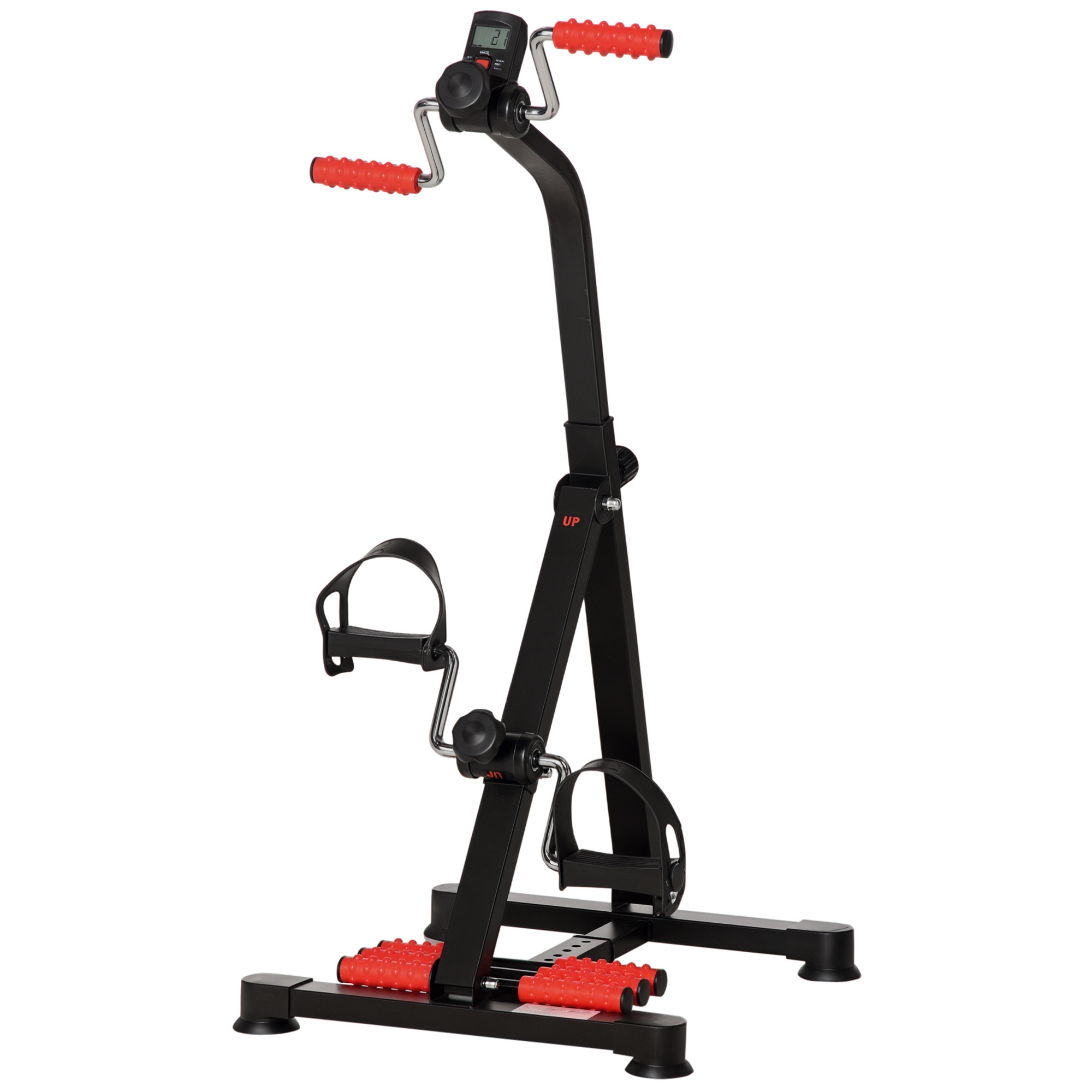 Portable Exercise Bike for Home Pedal Exerciser Height-adjustable 56L x 44- 56W x 75- 97H cm Black and Red (Drop Shipping Only, Not for Amazon)