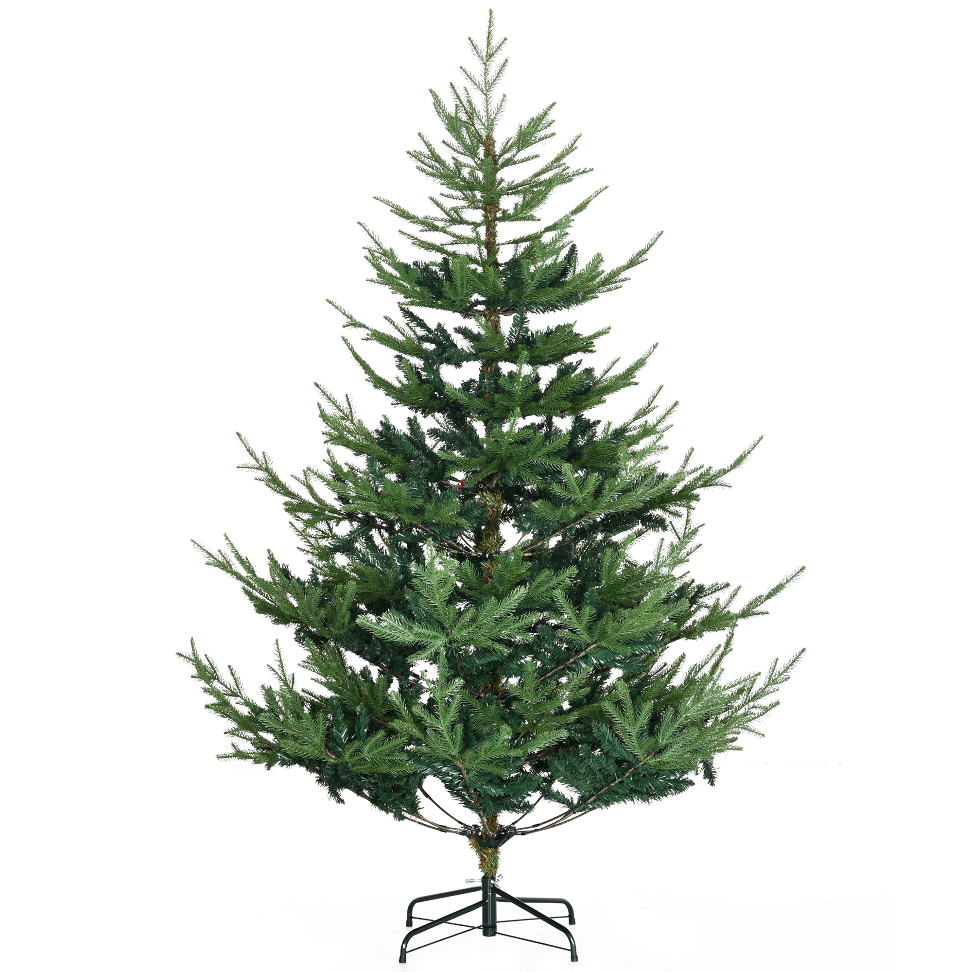 6 Foot Artificial Christmas Tree, Nordic Pine Hinged Xmas Tree with 795 Realistic Branches, Wide Steel Base, Auto Open, Green (Drop Shipping Only, Not for Amazon)