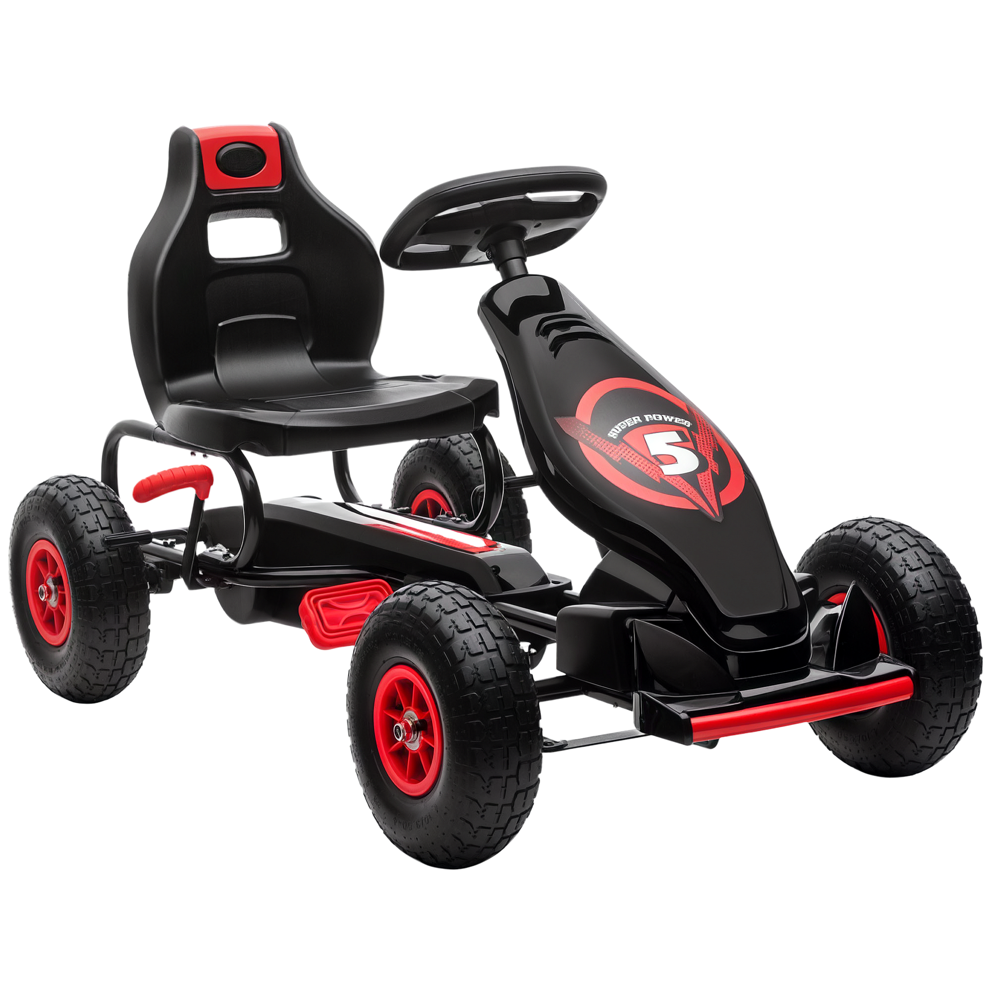 Kids Pedal Go Kart, with Adjustable Seat, Inflatable Tyres - Blue (Drop Shipping Only, Not for Amazon)