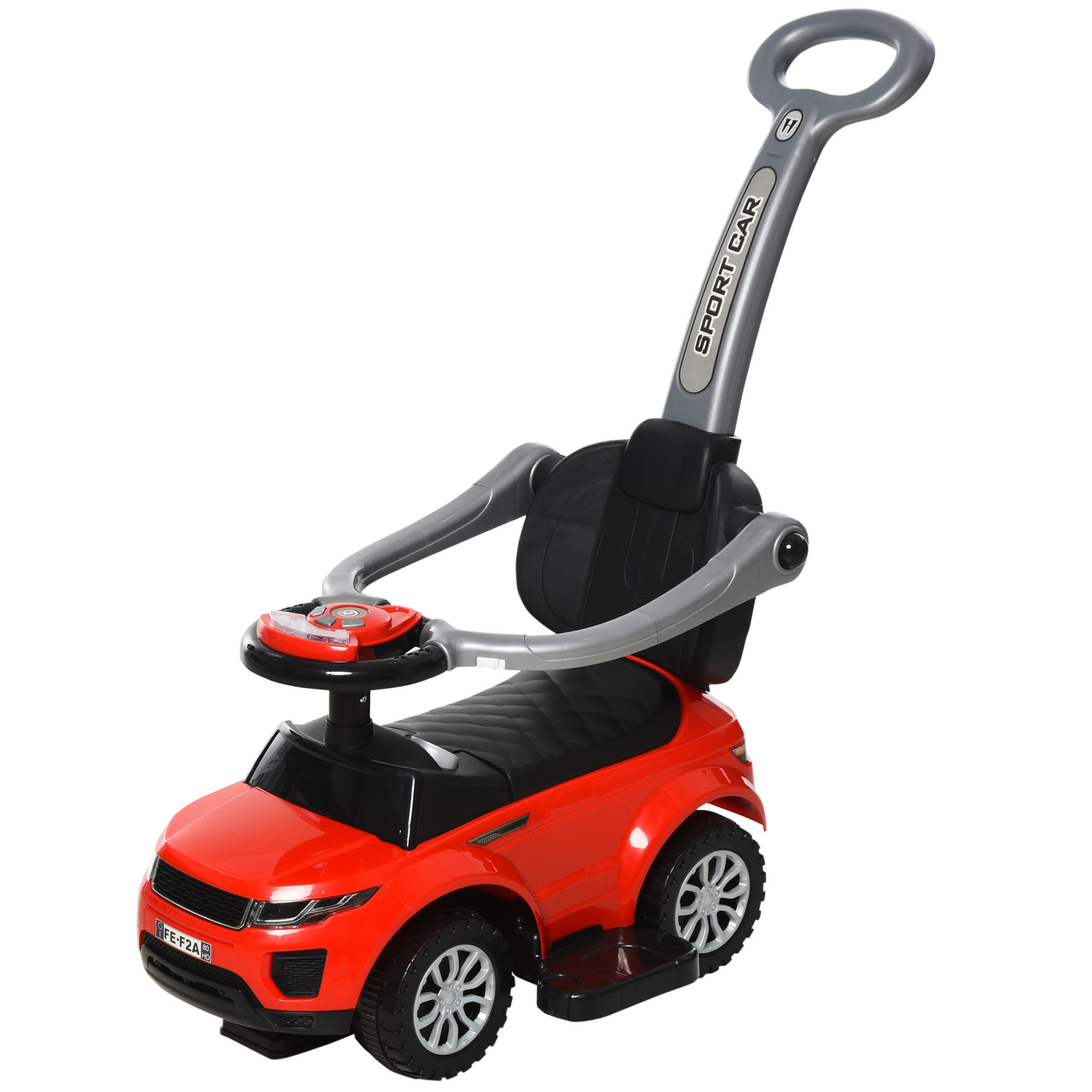 2 In 1 Push Cars for Toddlers Kid Ride on Push Car Stroller Sliding Car with Horn Music Light Function Secure Bar Ride on Toy for Boy Girl 1-3 Years Old Red (Drop Shipping Only, Not for Amazon)