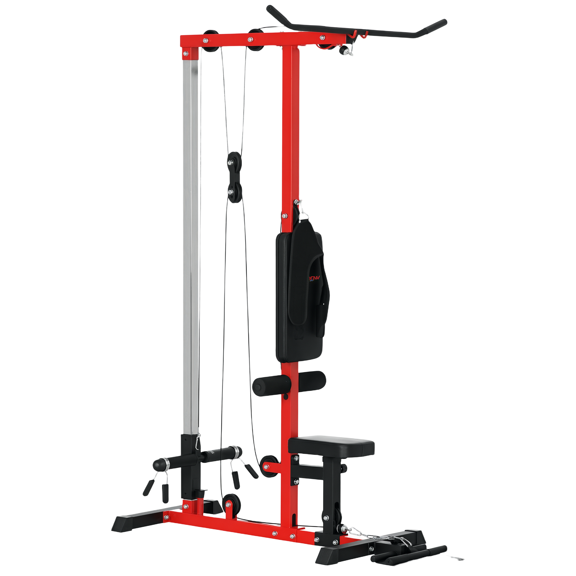 Pull Up Station, Power Cage with Adjustable Seat, for Home Gym - Red (Drop Shipping Only, Not for Amazon)