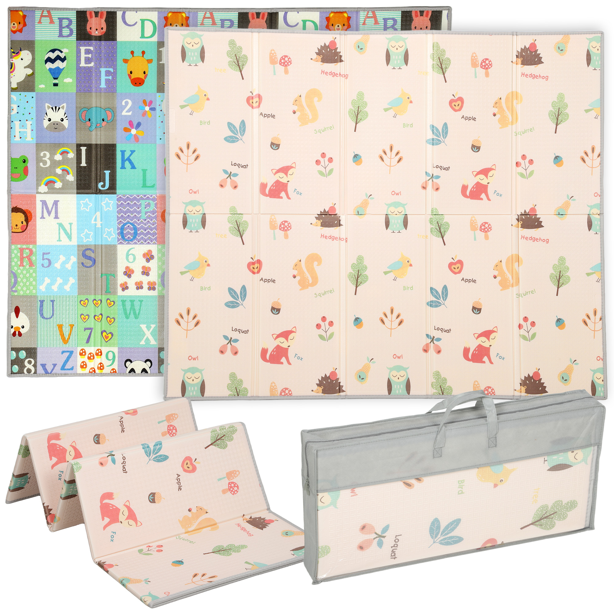 Foldable Baby Play Mat Double-Sided, Reversible Foam Soft Crawling Mat for Toddlers, for Bedroom, Nursery and Playroom (Drop Shipping Only, Not for Amazon)