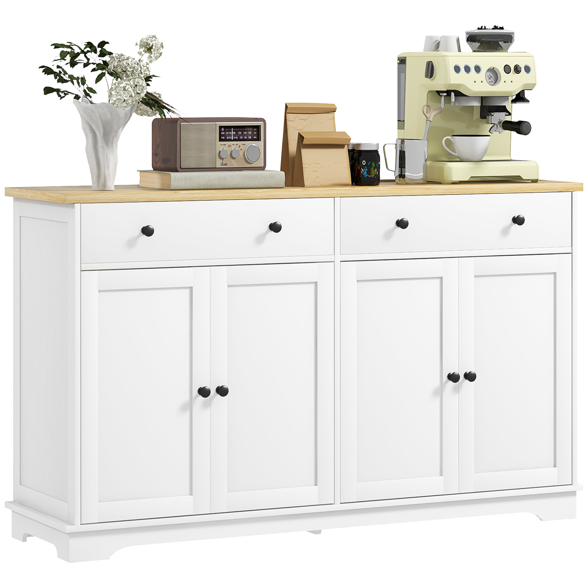 Modern Sideboard, Buffet Cabinet with Storage Drawers, Adjustable Shelves for Living Room, Dining Room, Entryway, Black (Drop Shipping Only, Not for Amazon)