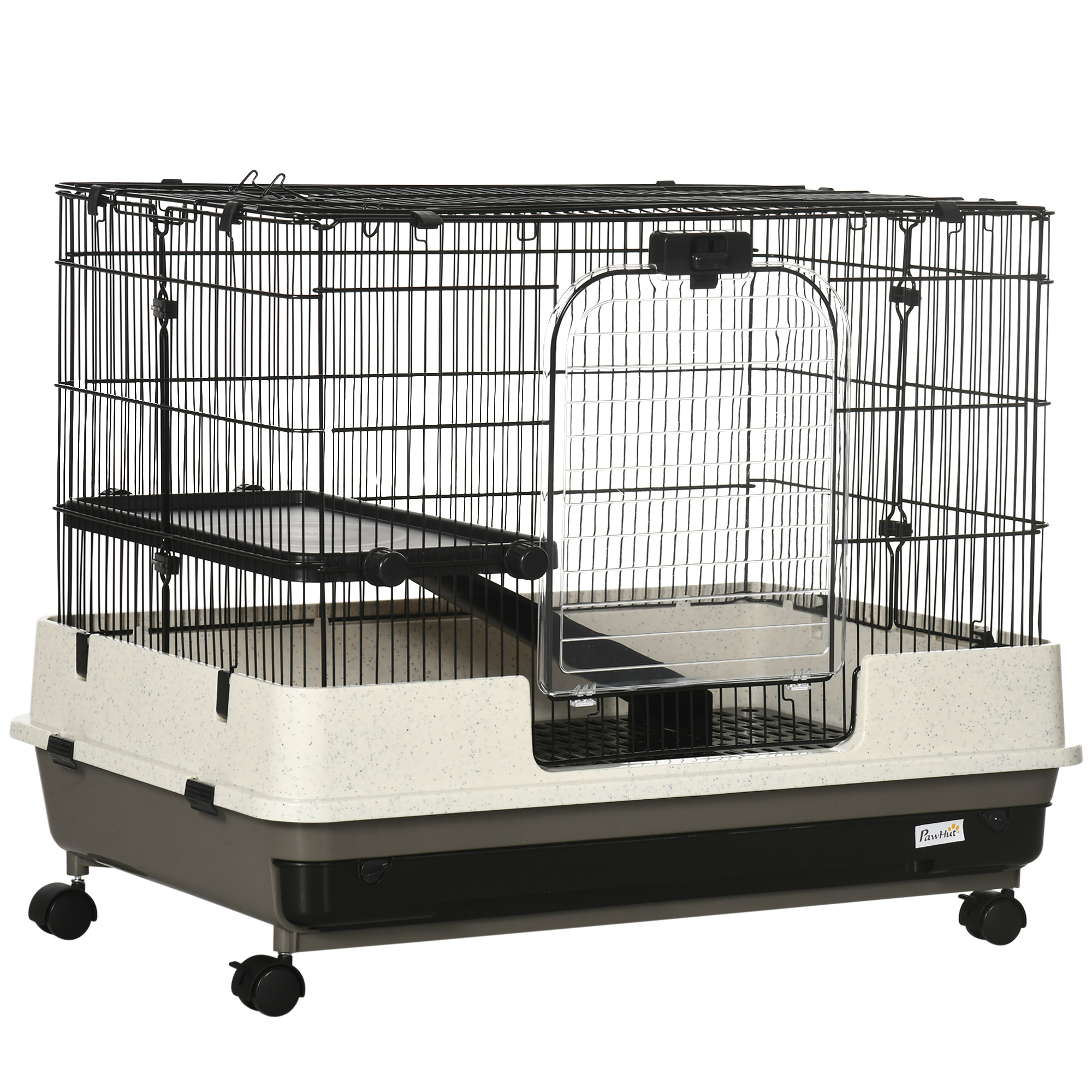 2-tier Compact Platform Rolling Small Animal Rabbit Cage for Hamsters, Chinchillas & Gerbils with a Large Living Space (Drop Shipping Only, Not for Amazon)