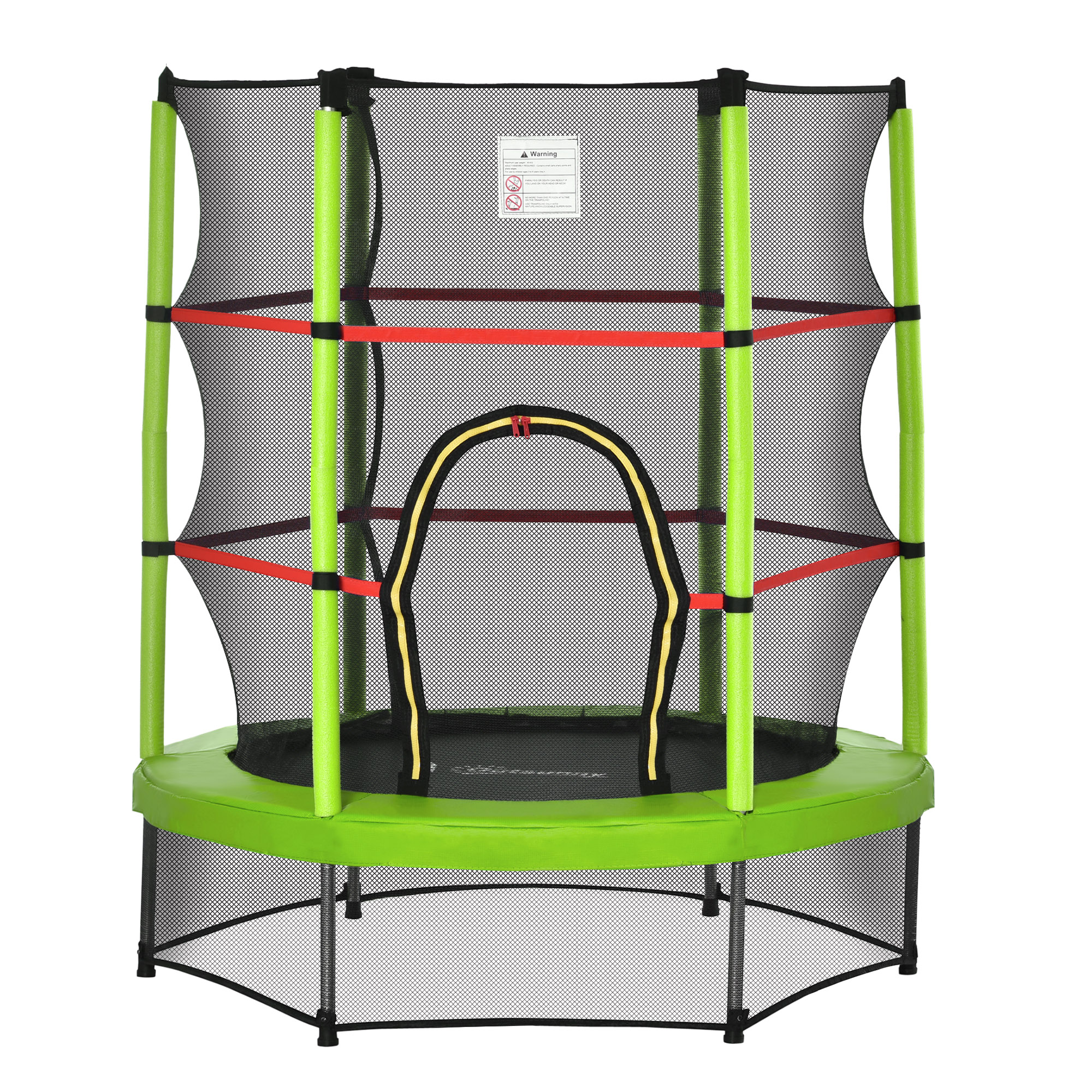 Kids Trampoline, with Enclosure Net, Steel Frame, for Ages 3-6 Years - Green (Drop Shipping Only, Not for Amazon)