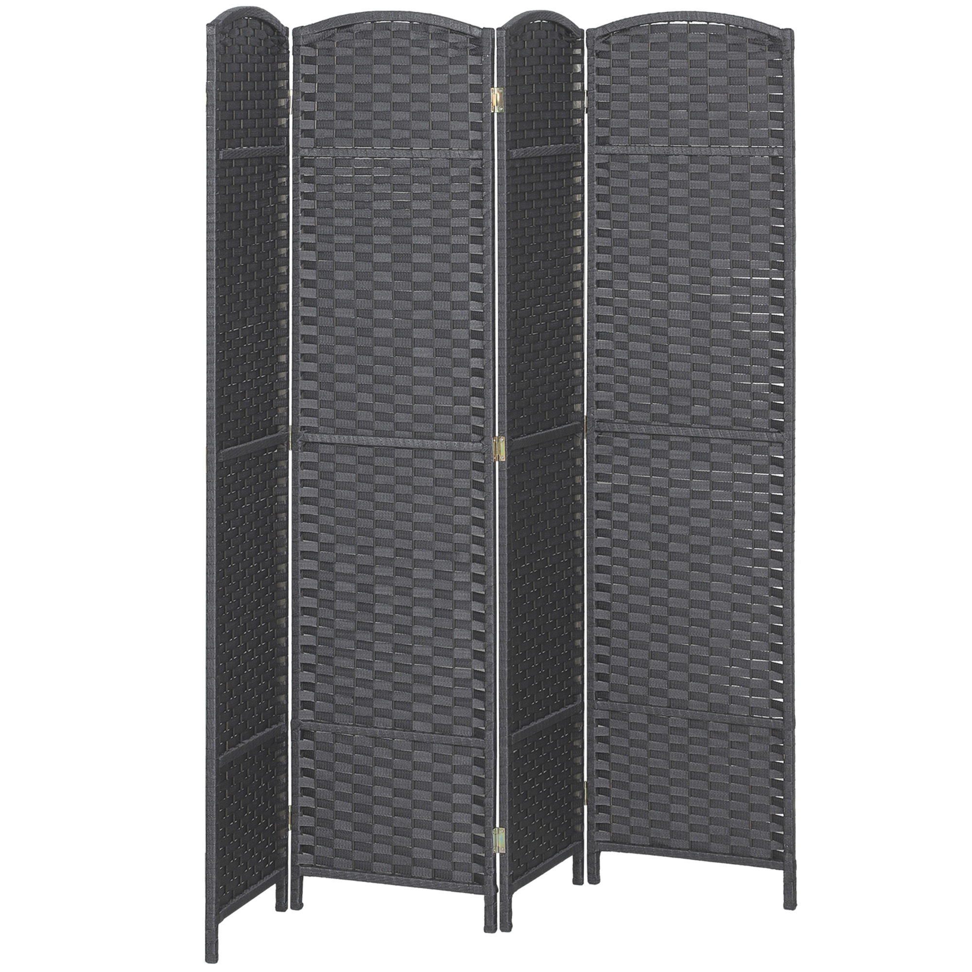 Folding Room Divider Screen 4 Panel 5.6 ' Tall Privacy Screen Freestanding Room Partition for Home Office, Charcoal Gray (Drop Shipping Only, Not for Amazon)