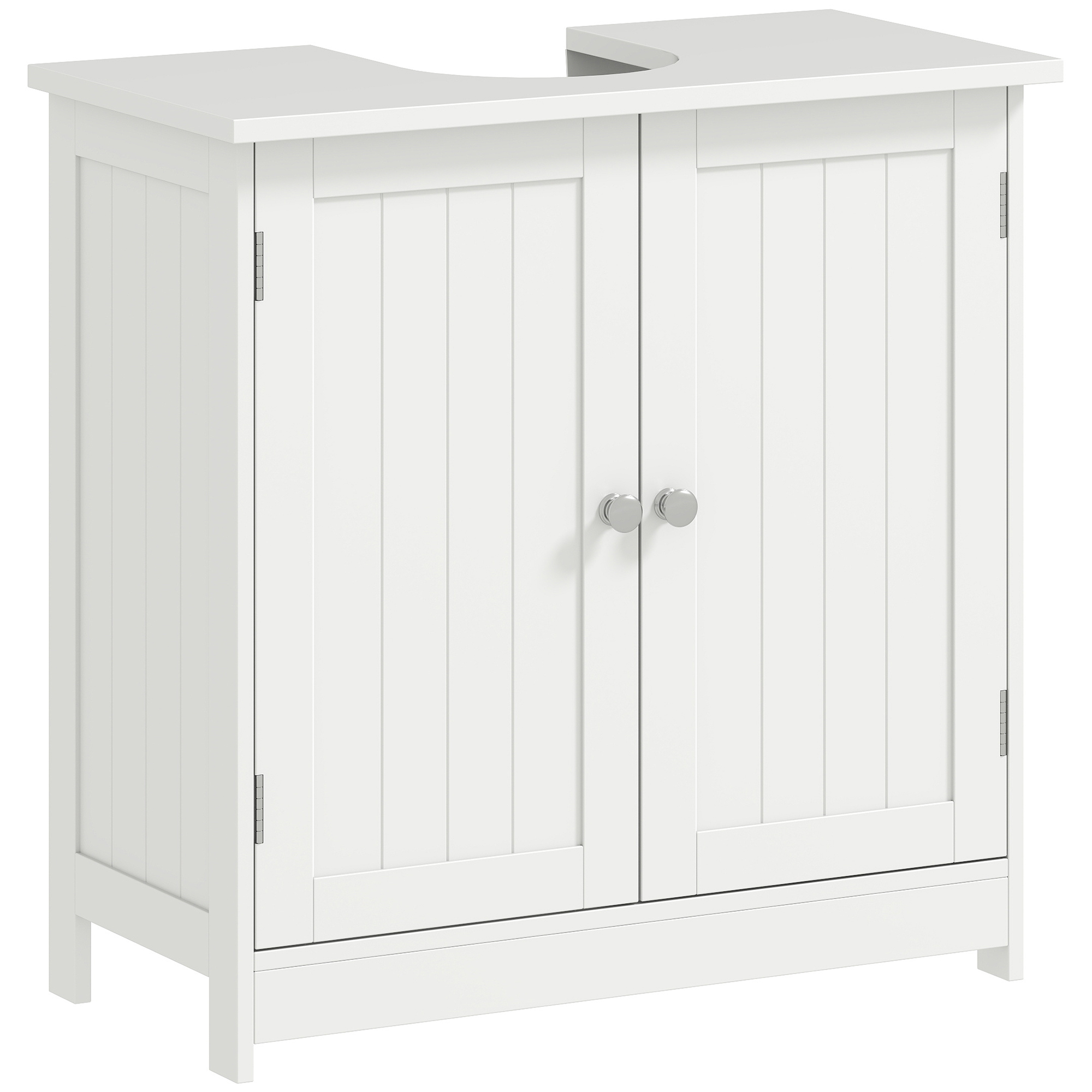 Under Sink Bathroom Storage Cabinet 2 Layers Vanity Unit Wooden - White (Drop Shipping Only, Not for Amazon)
