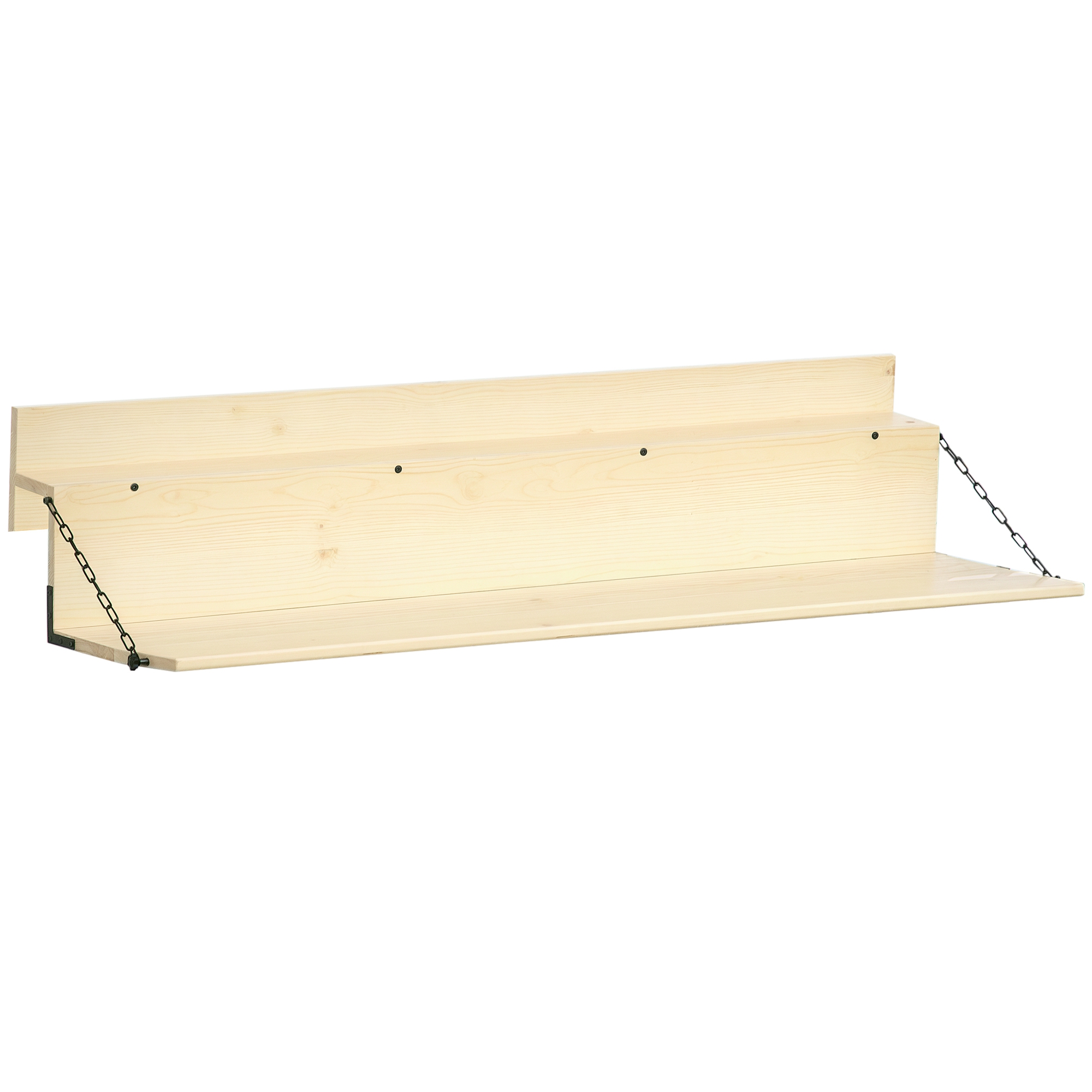 Hanging Balcony Table, Spruce Wood Foldable Railing Bar, Serving Table & Desk, Fits up to 3.9 Inches, Natural (Drop Shipping Only, Not for Amazon)