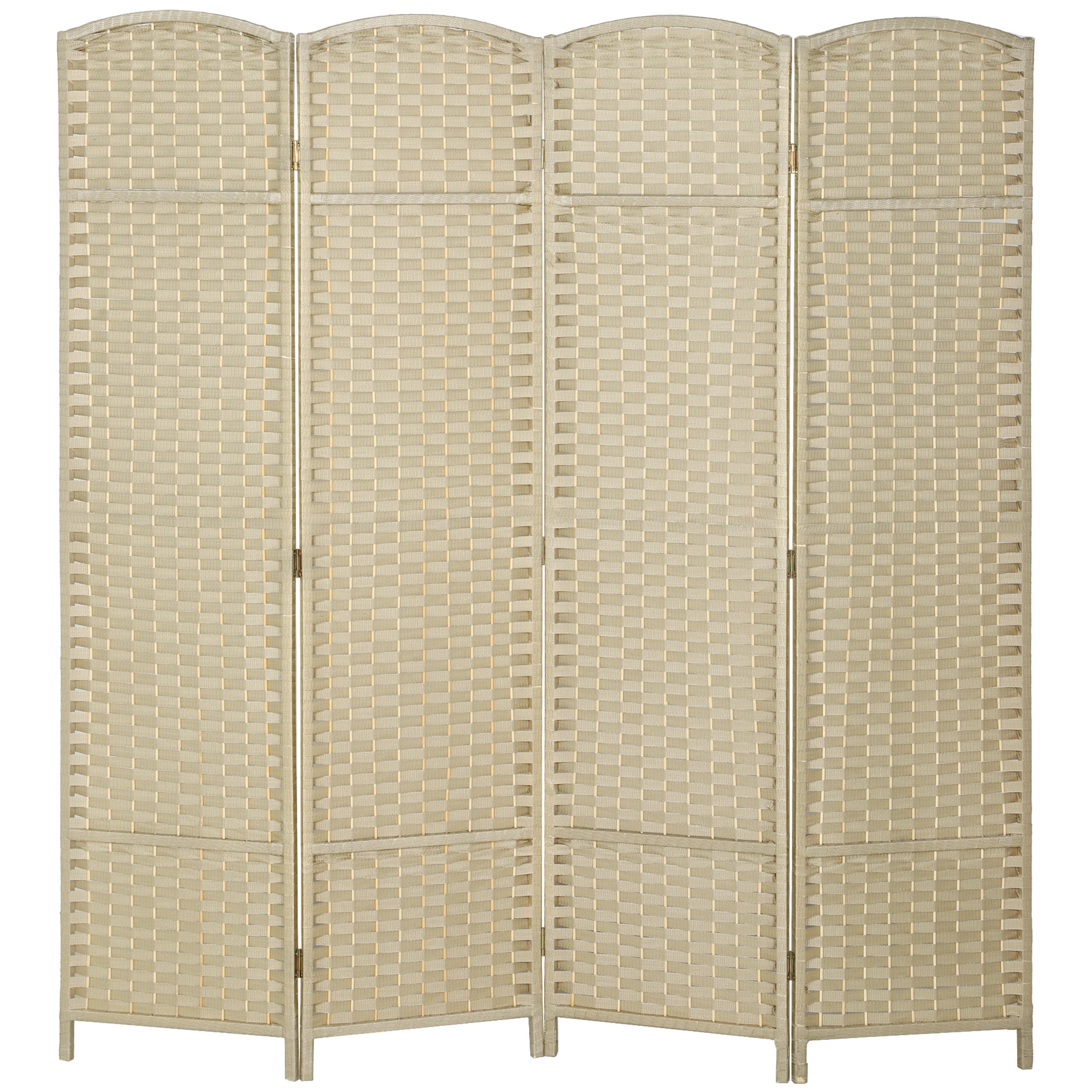 Folding Room Divider Screen 4 Panel 5.6 ' Tall Privacy Screen Freestanding Room Partition for Home Office, Brown (Drop Shipping Only, Not for Amazon)