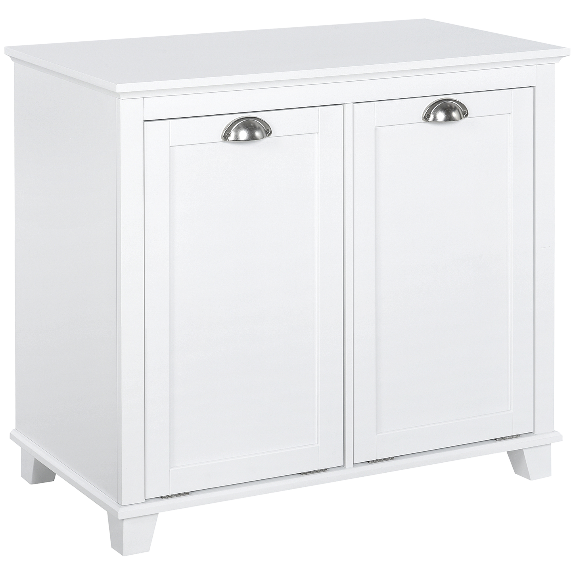 Dual Tilt out Laundry Hamper Cabinet, Bathroom Storage Cabinet with 2-Compartment Hamper, Modern Bathroom Floor Cabinet for Washroom, Gray (Drop Shipping Only, Not for Amazon)