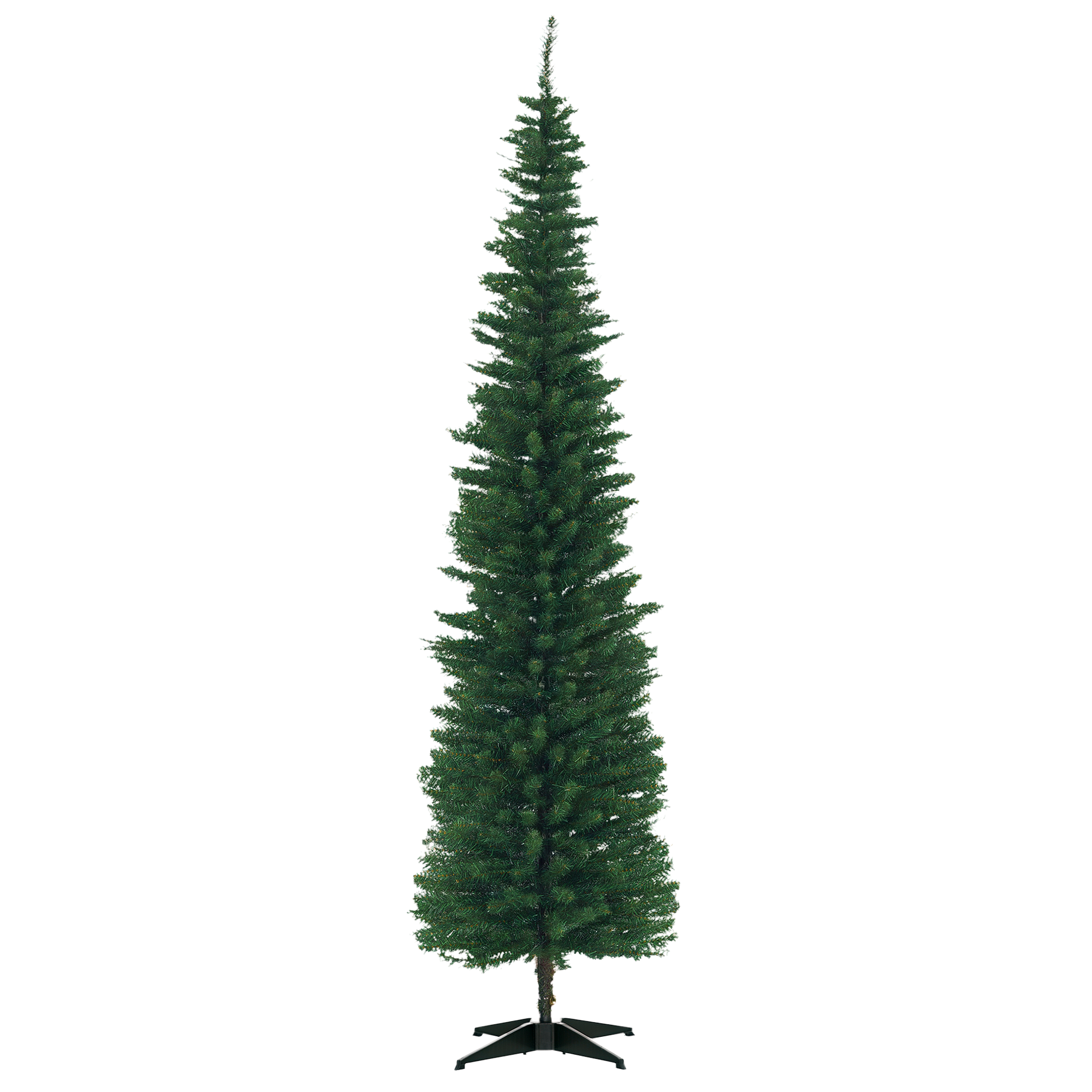 7ft Unlit Pencil Artificial Christmas Tree with Realistic Branches and 499 Tips, Plastic Base, Pink (Drop Shipping Only, Not for Amazon)