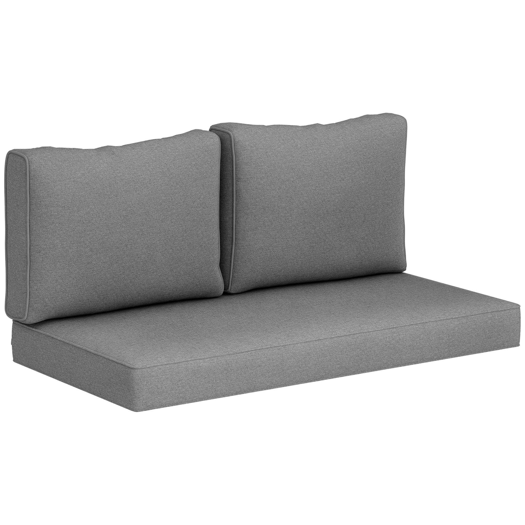 2 Seat Patio Furniture Cushions, 46x26x5 in, Thick Outdoor Loveseat Cushion Set with Removable Cover, Fade-Resistant Replacement Cushions for Outdoor Furniture, Couch, Bench, Swing, Gray (Drop Shipping Only, Not for Amazon)