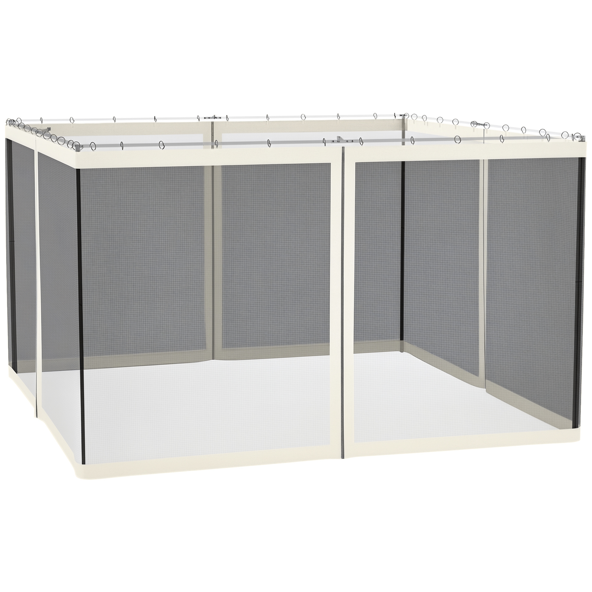 Replacement Mesh Sidewall Netting for 10' x 12' Gazebos and Canopy Tents with Zippers, (Sidewall Only) Cream (Drop Shipping Only, Not for Amazon)