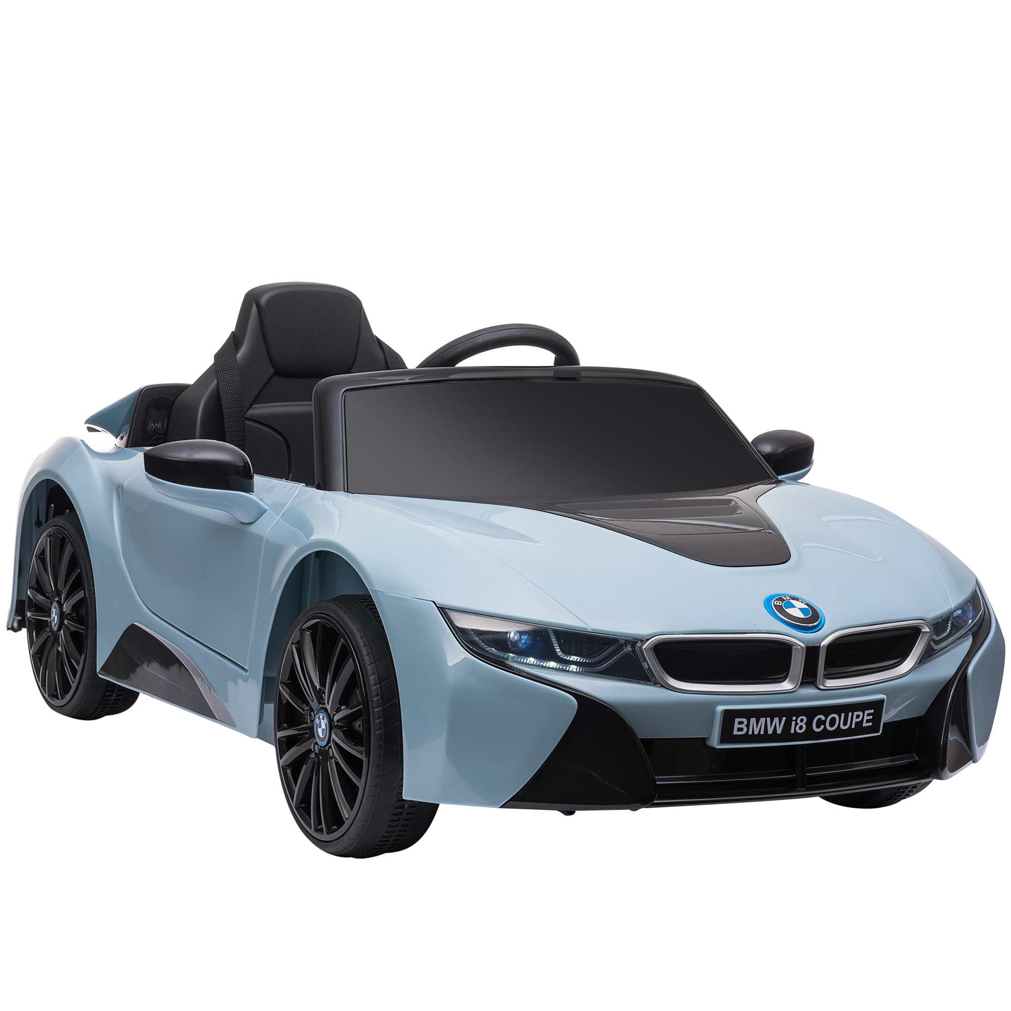 Licensed BMW I8 Coupe 6V Electric Car, Kids Ride-On Car, Battery Powered Toy with Remote Control Music Horn Lights Suspension for 37-96months Old, Blue (Drop Shipping Only, Not for Amazon)