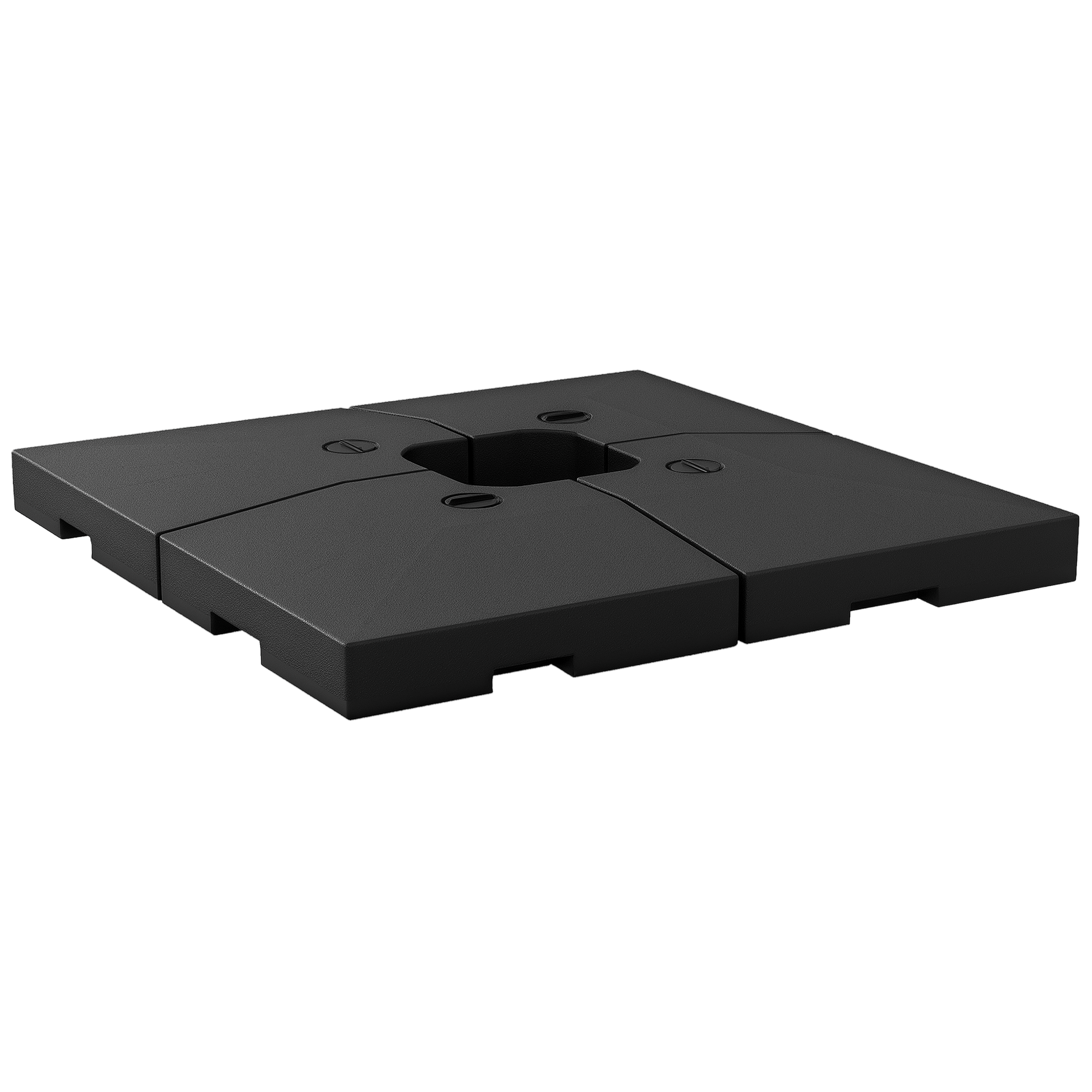 4 Pieces Cantilever Patio Umbrella Base, Outdoor Offset Umbrella Weights, 176 lbs Capacity Water or 264 lbs Capacity Sand Plates Set, Black (Drop Shipping Only, Not for Amazon)