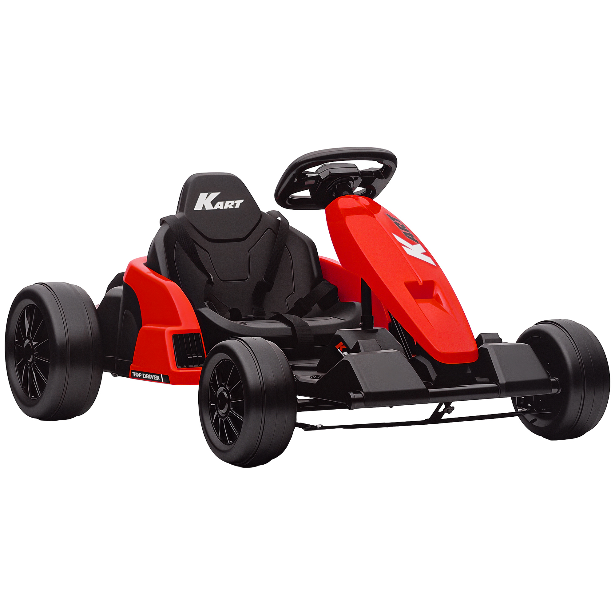24V Electric Go Kart with Dual 150W Motors, Adjustable Seat & 11.2MPH High Speed, Slow Start, 5-Point Harness, White (Drop Shipping Only, Not for Amazon)