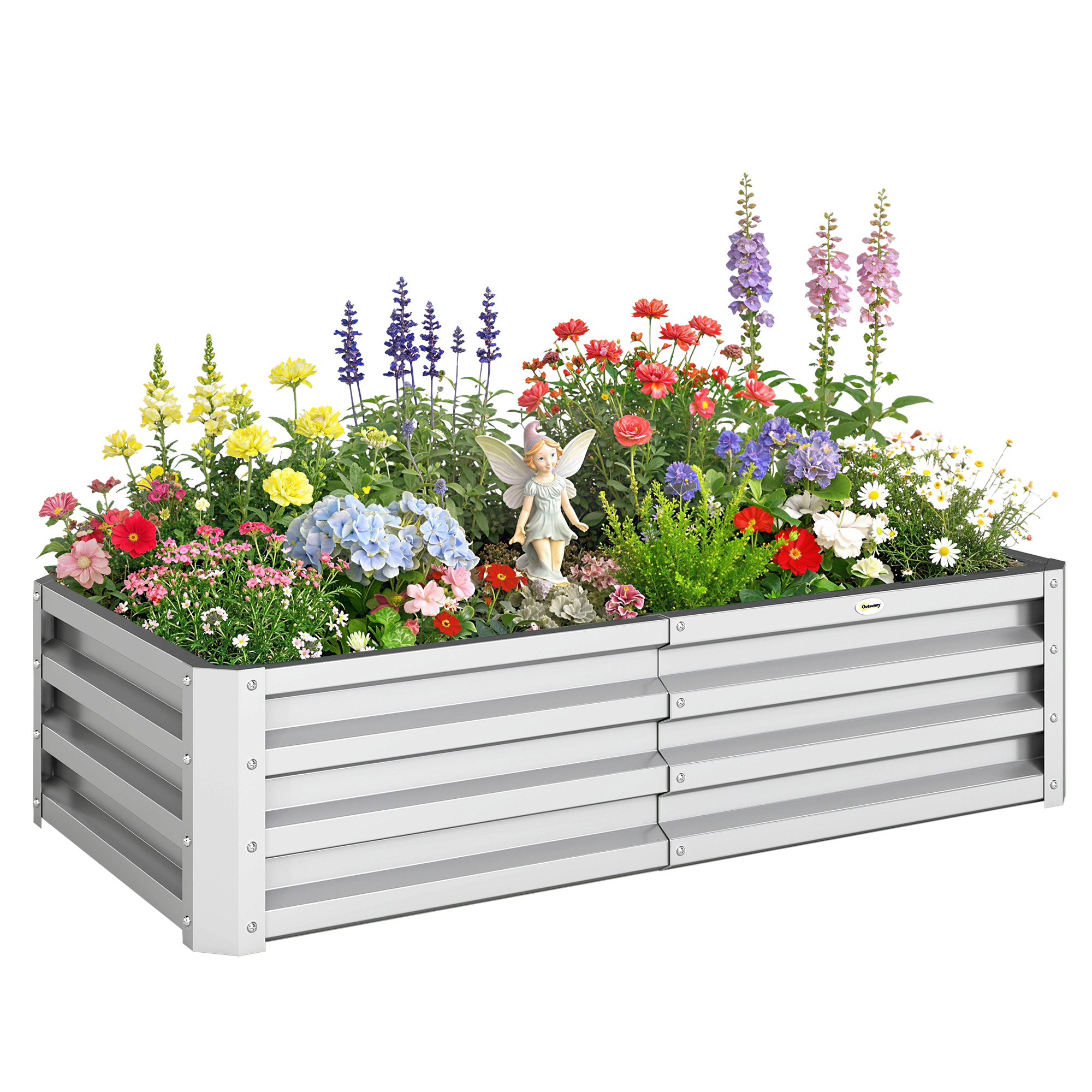 Raised Beds for Garden, Galvanized Outdoor Planters, for Herbs and Vegetables, Use for Patio, Backyard, Balcony, Grey (Drop Shipping Only, Not for Amazon)