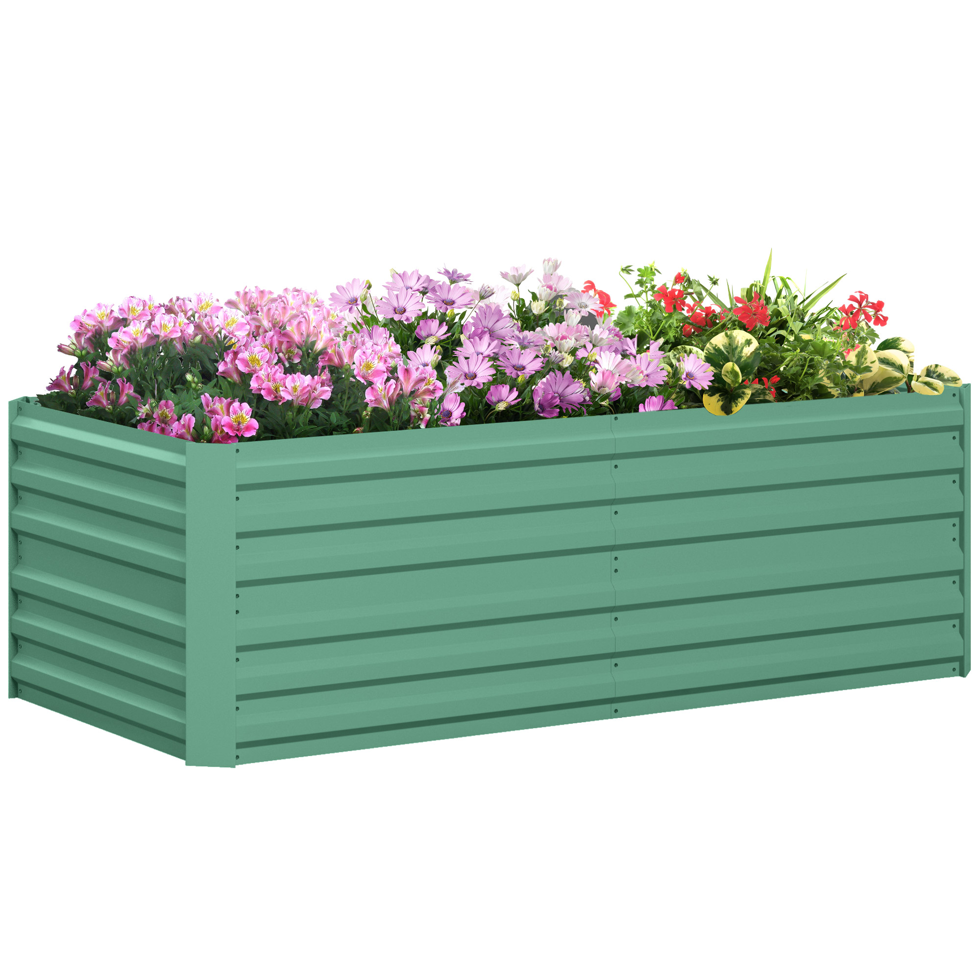 Raised Beds for Garden, Galvanised Steel Outdoor Planters with Multi-reinforced Rods, 180 x 90 x 59 cm, Dark Grey (Drop Shipping Only, Not for Amazon)