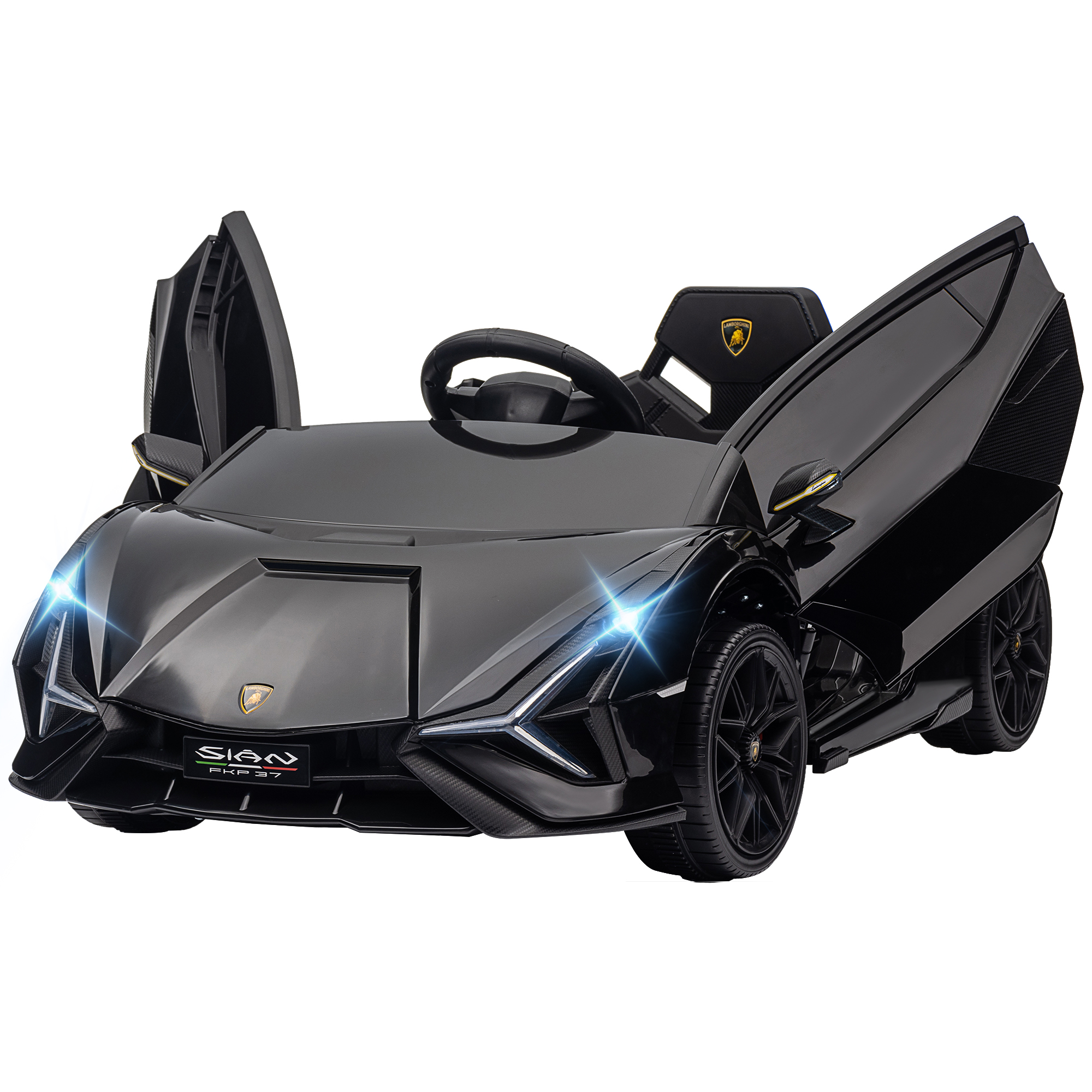 12V Lamborghini SIAN Licensed Electric Car for kids with Remote Control, Horn, Music, & Headlights, Pink (Drop Shipping Only, Not for Amazon)