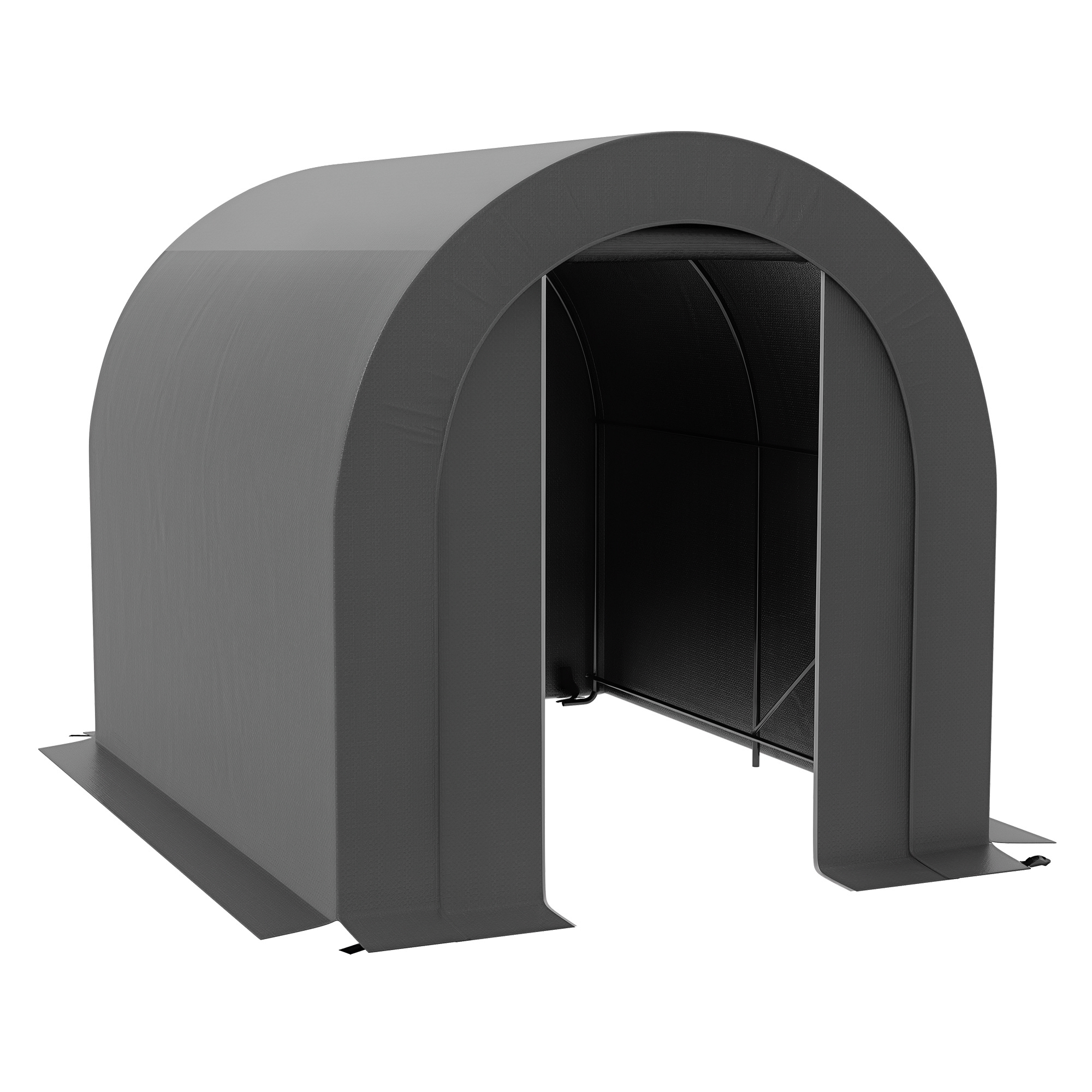Galvanized Metal 6' x 8' Outdoor Storage Tent, Heavy Duty and Waterproof Portable Shed, for Bike, Motorcycle, Tools (Drop Shipping Only, Not for Amazon)