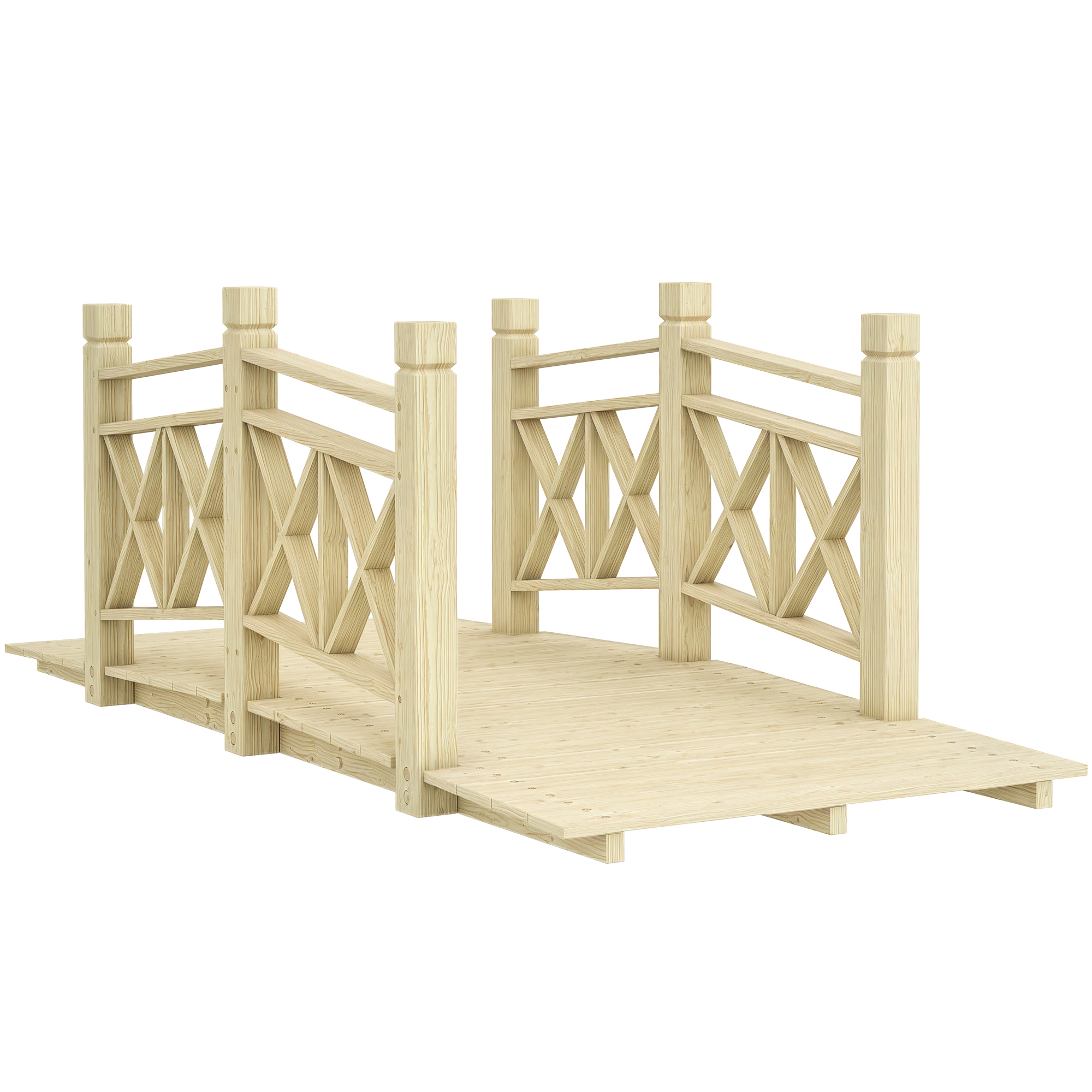 5 ft. Wooden Garden Bridge Footbridge for Backyard Ponds, Creeks, Streams, Nature Wood (Drop Shipping Only, Not for Amazon)