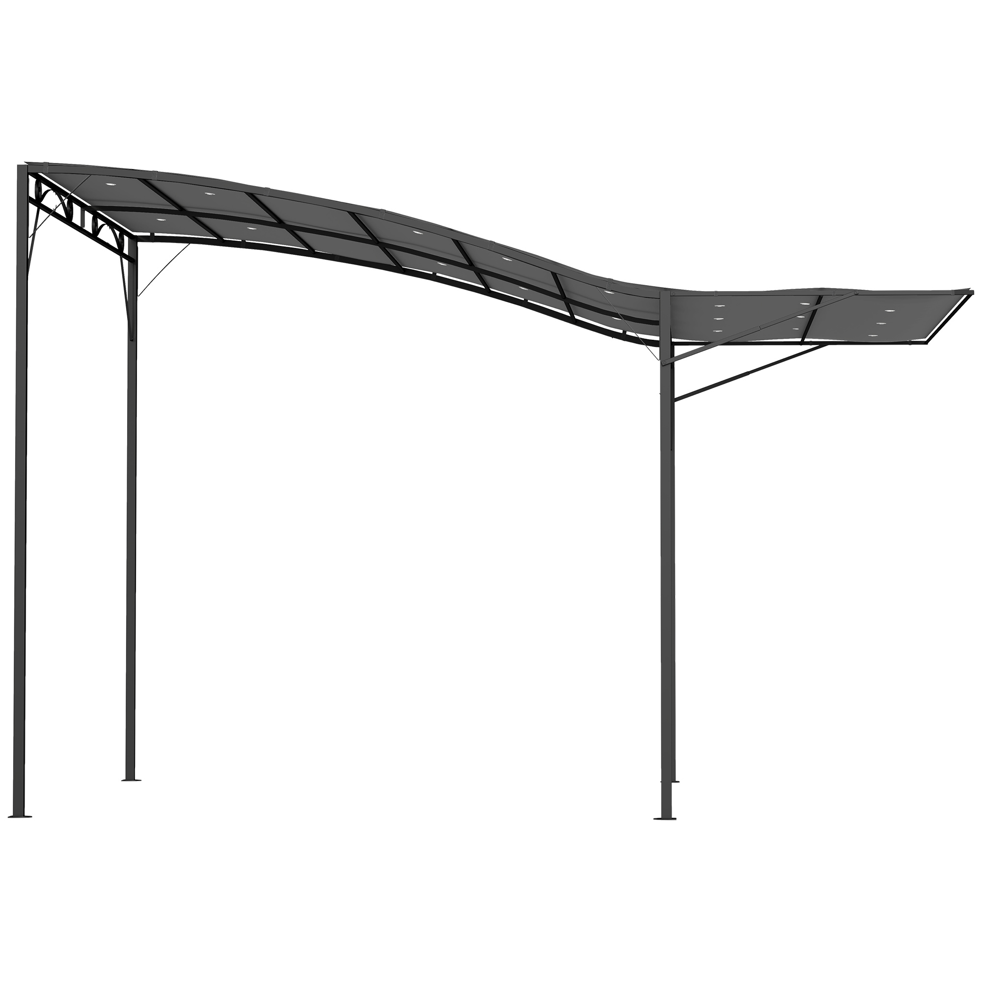 10' x 8' Outdoor Pergola and Patio Gazebo for Garden, Camper, Deck, Doors and Windows, Brown (Drop Shipping Only, Not for Amazon)