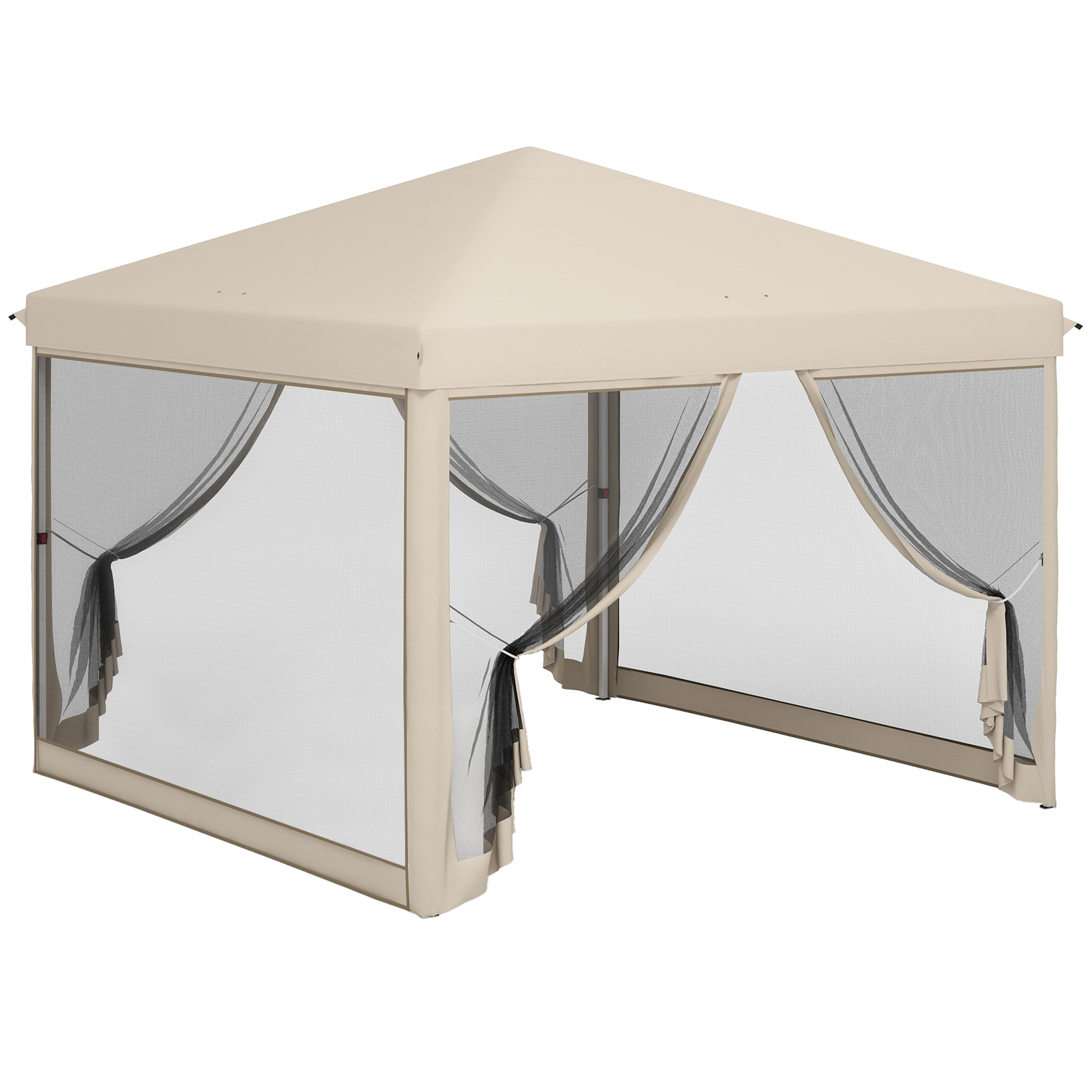 10' x 10' Pop Up Canopy Tent with Mesh Sidewalls, Height Adjustable, Transport Carrying Bag for Backyard Garden Patio (Drop Shipping Only, Not for Amazon)