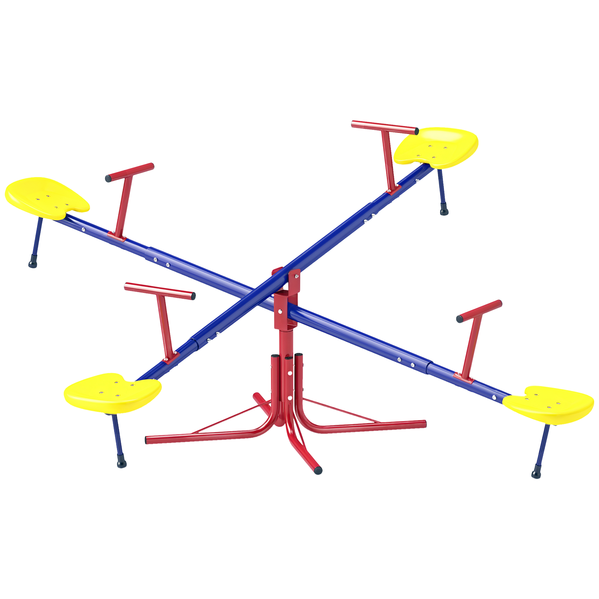 Kids Metal Seesaw Teeter Totter Children's Playground Equipment for Garden Outdoor Indoor Swing, 4 Seats (Drop Shipping Only, Not for Amazon)